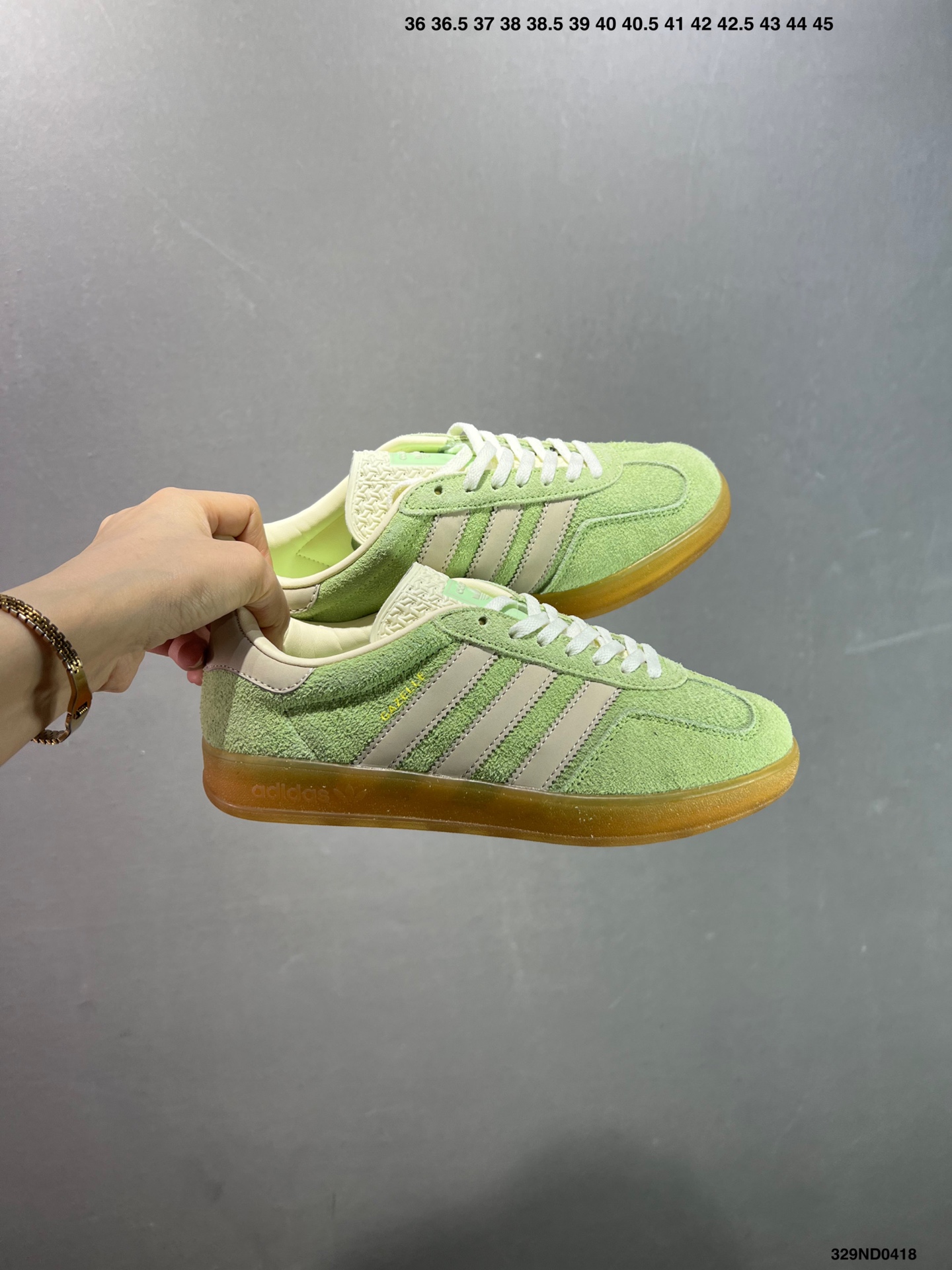 Adidas Gazelle Indoor Trainers: Retro Style in Suede Matcha Green 5 i1744906528193 6163 0 8