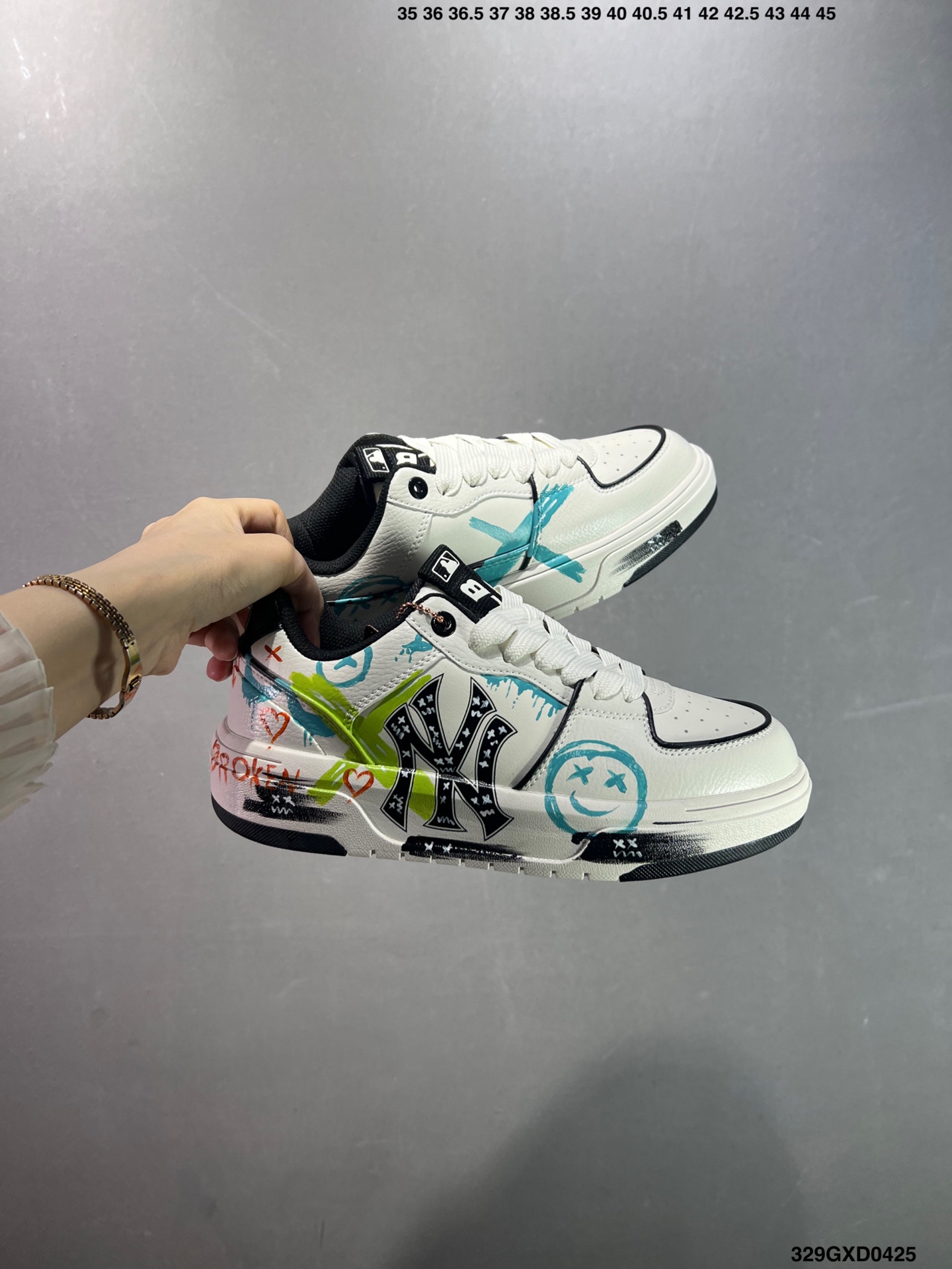MLB NY Yankees Graffiti Chunky Sneakers Height Increasing - Women's Size 10 i1745512400485 3750 0 8