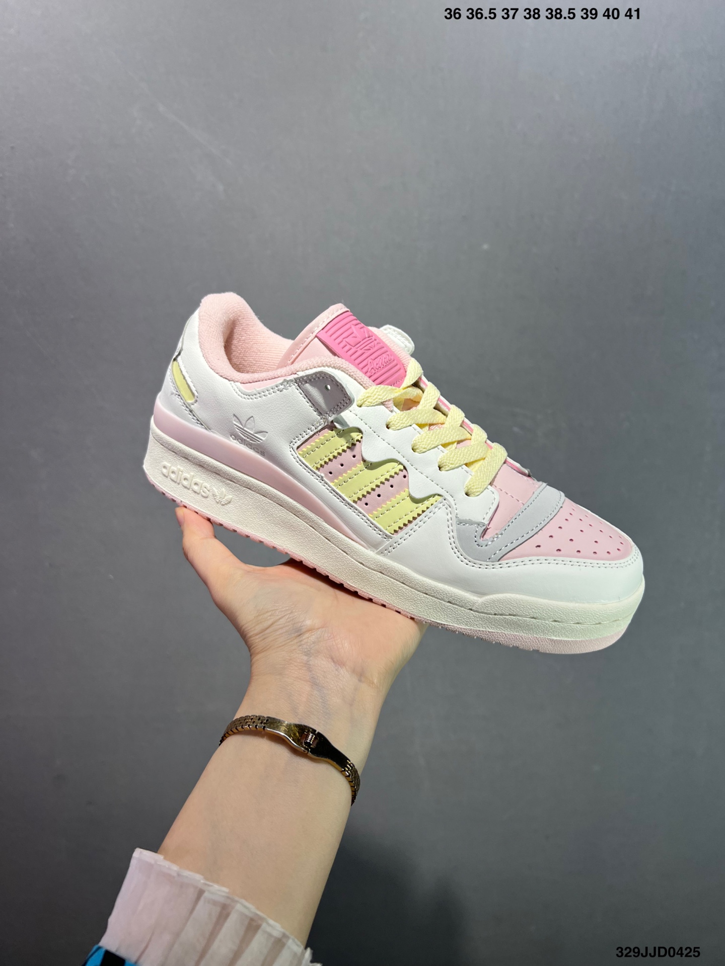 Adidas Forum Low CL Women's Retro Sneakers - Light Yellow / Pink - JR8032 3 i1745512471174 3022 0 1