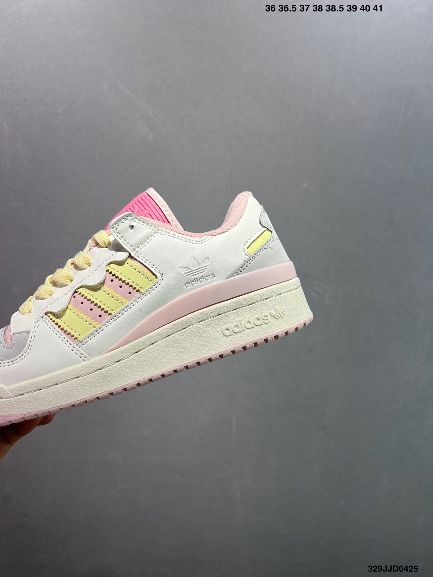 Adidas Forum Low CL Women's Retro Sneakers - Light Yellow / Pink - JR8032 7 i1745512471198 6656 0 5