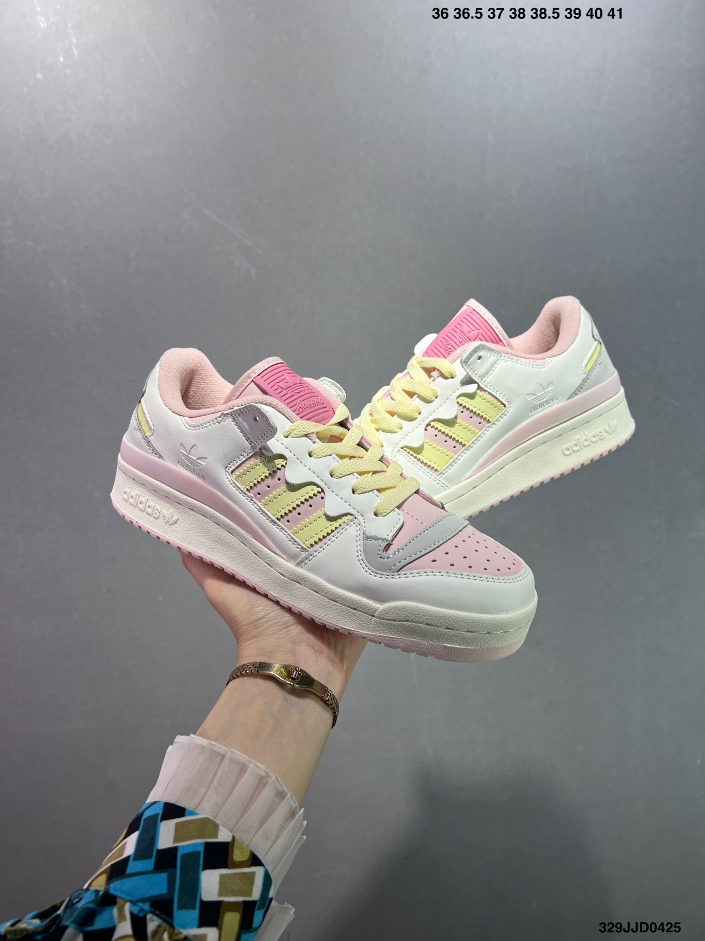 Adidas Forum Low CL Women's Retro Sneakers - Light Yellow / Pink - JR8032 9 i1745512473687 9968 0 7