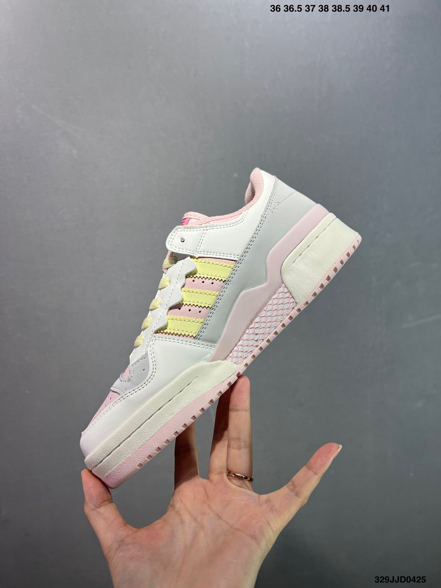 Adidas Forum Low CL Women's Retro Sneakers - Light Yellow / Pink - JR8032 4 i1745512473700 3482 0 2