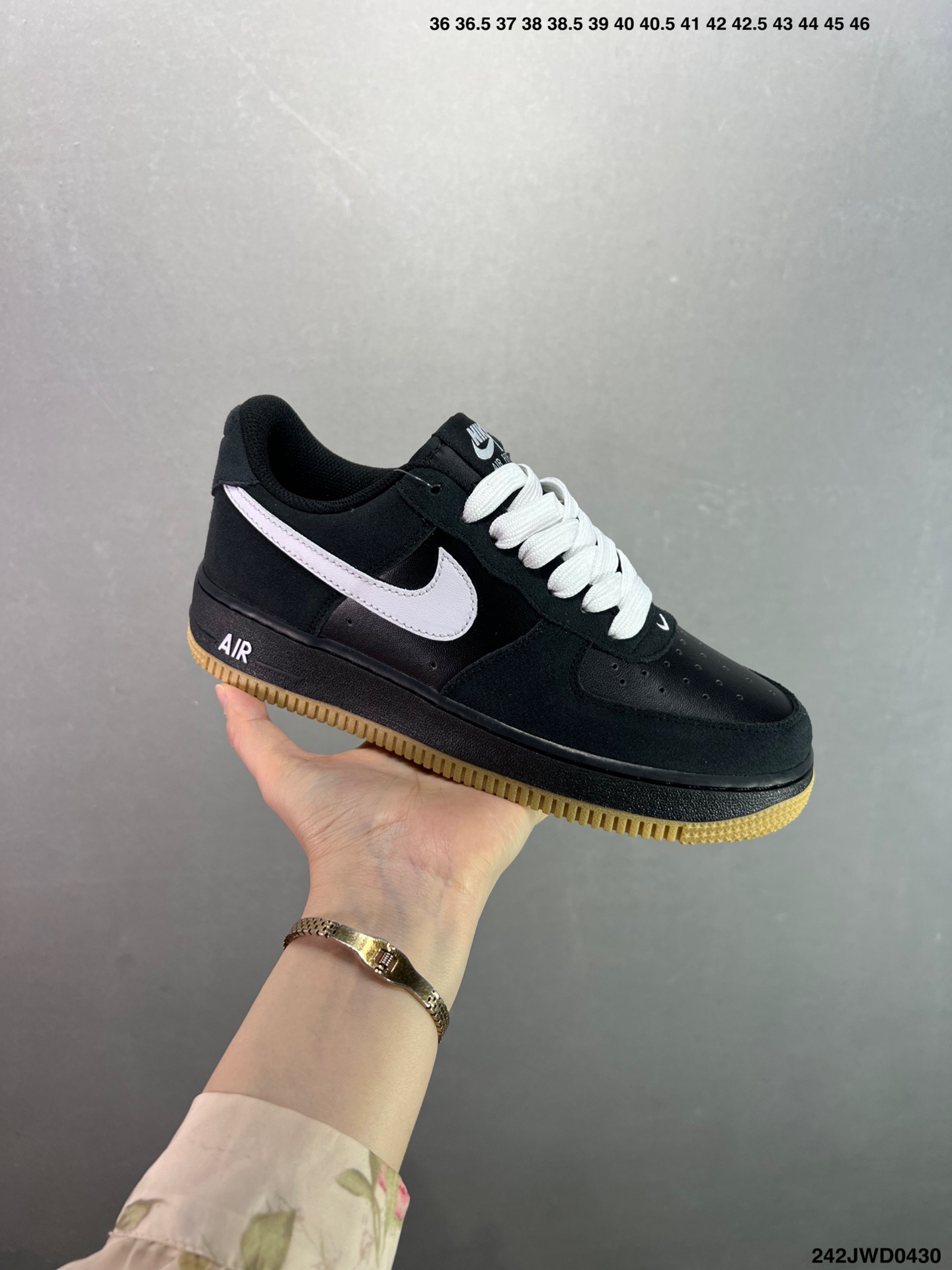 Nike Air Force 1 Low Black White Gum Bottom Sneakers Size 36-45 3 i1745946015487 7922 0 1