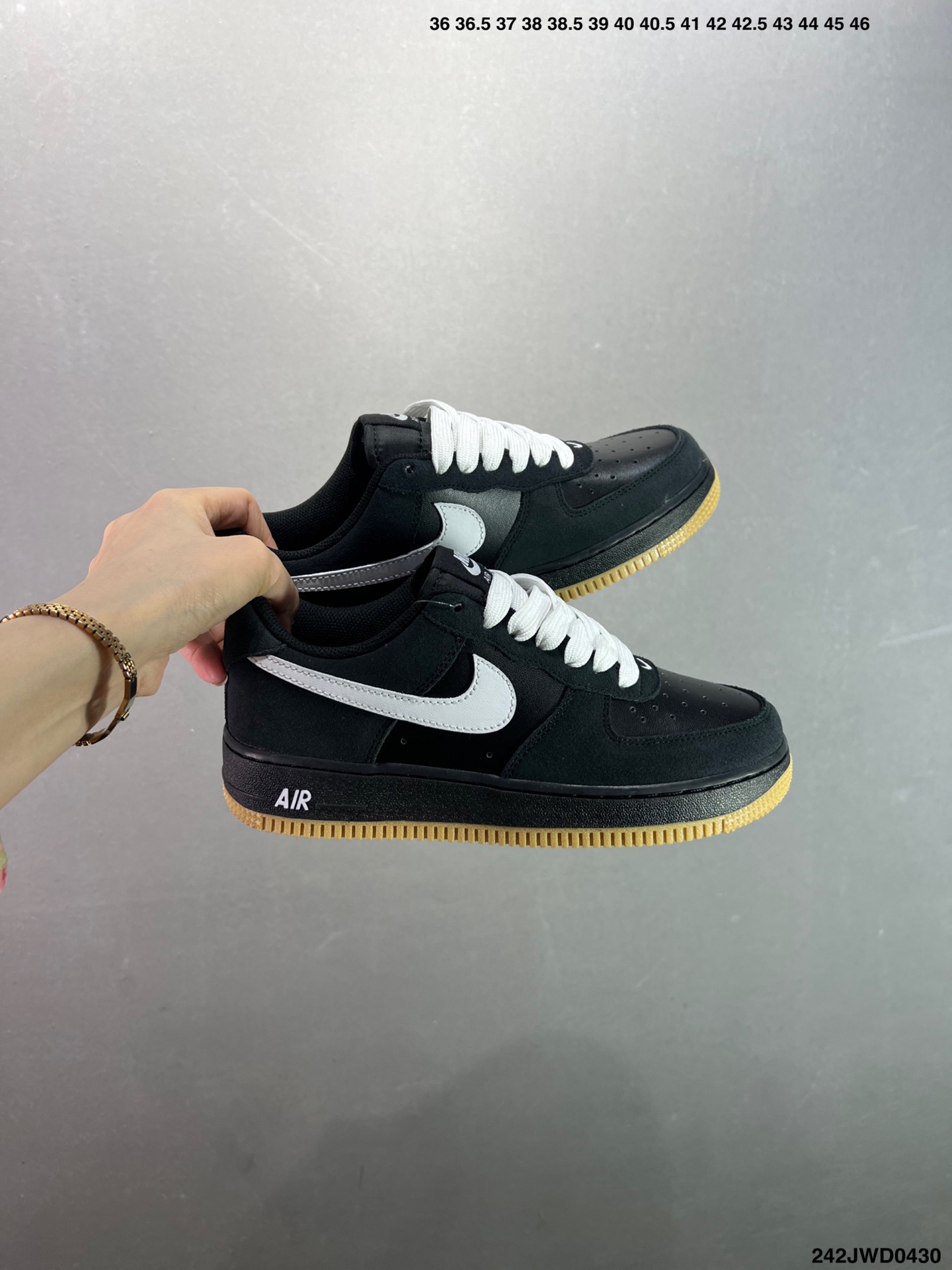 Nike Air Force 1 Low Black White Gum Bottom Sneakers Size 36-45 10 i1745946015518 8213 0 8