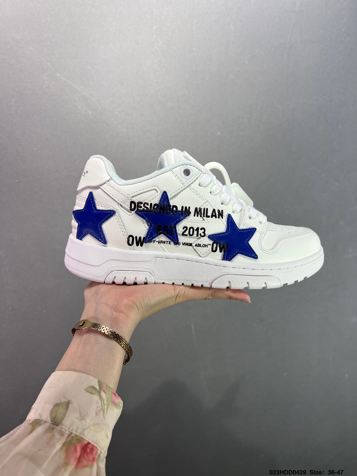 Off-White Out Of Office Sneaker White Blue Star Low Top Women's Shoes