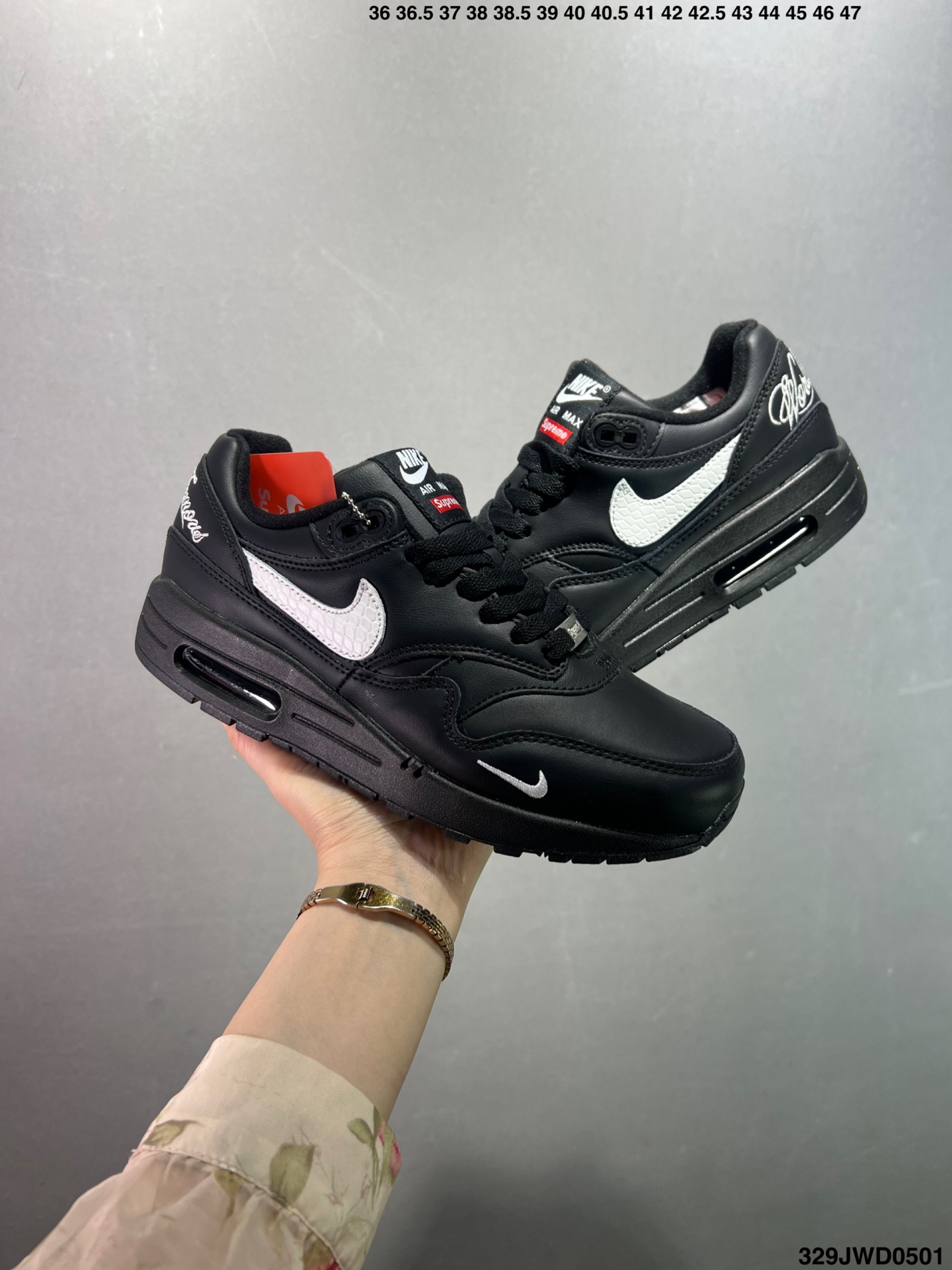 NK Air Max 1 Black Leather Sneakers AH8145-003 9 i1746031243872 6920 0 7