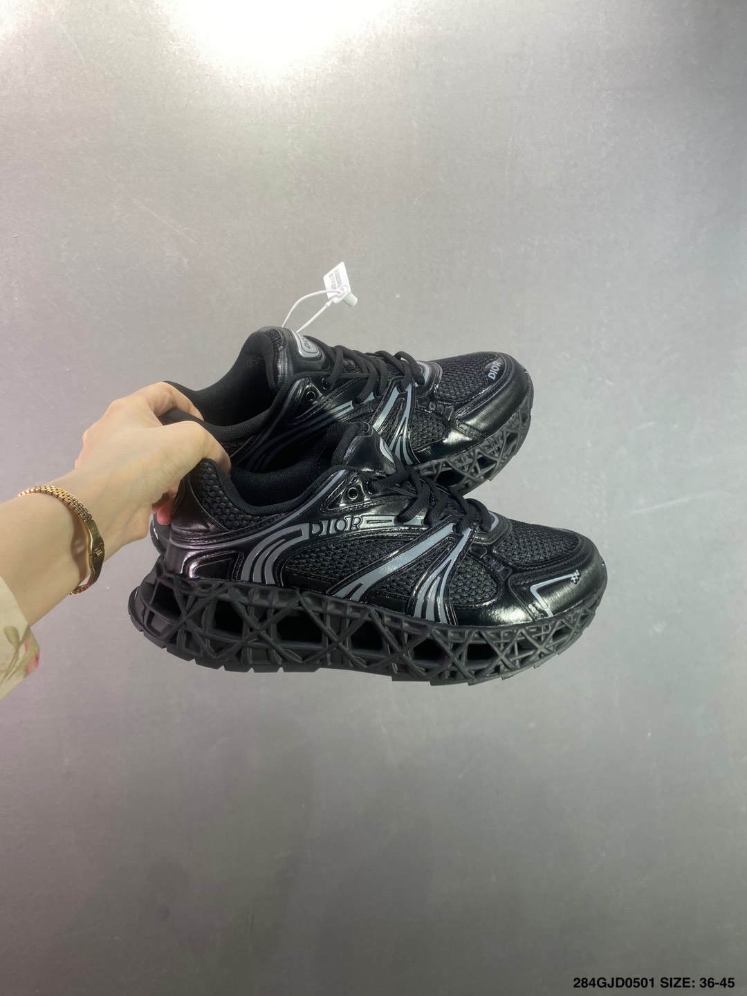 Dior B30 Black Mesh Low-Top Sneakers Reflective 'CD30' Logo, Sizes 36-45 5 i1746032828627 8696 0 8