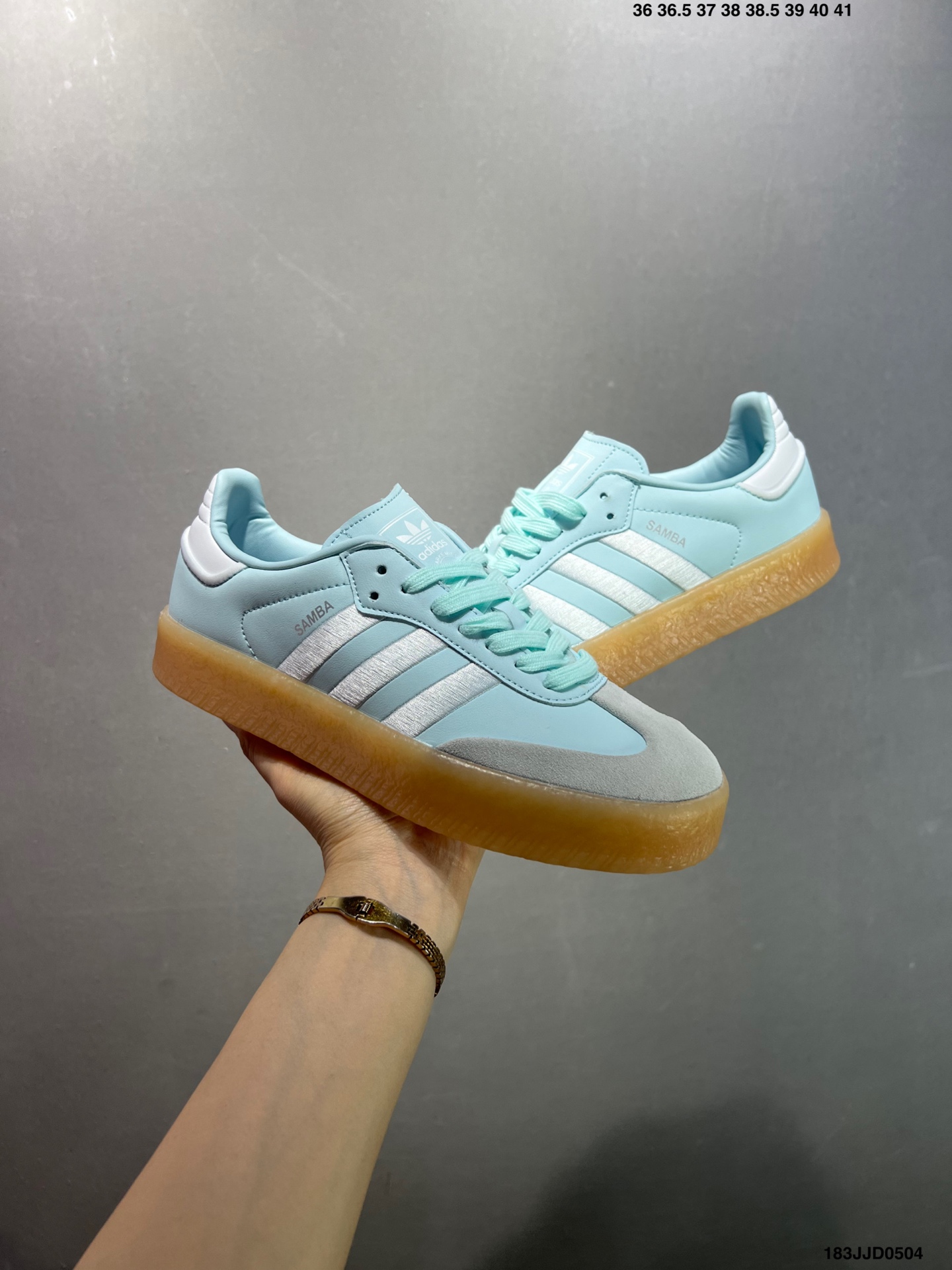 Adidas Originals Samba W Pink Leather Thick-Soled Versatile Sneakers 8 i1746286107187 17 0 7
