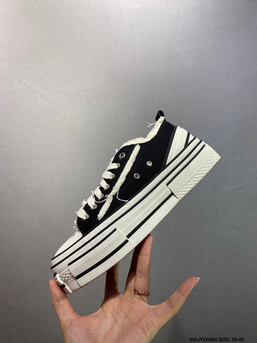 xVESSEL Peace by Piece High-Top Canvas Sneakers - White/Black Fringe 4 i1746289601824 4298 0 2