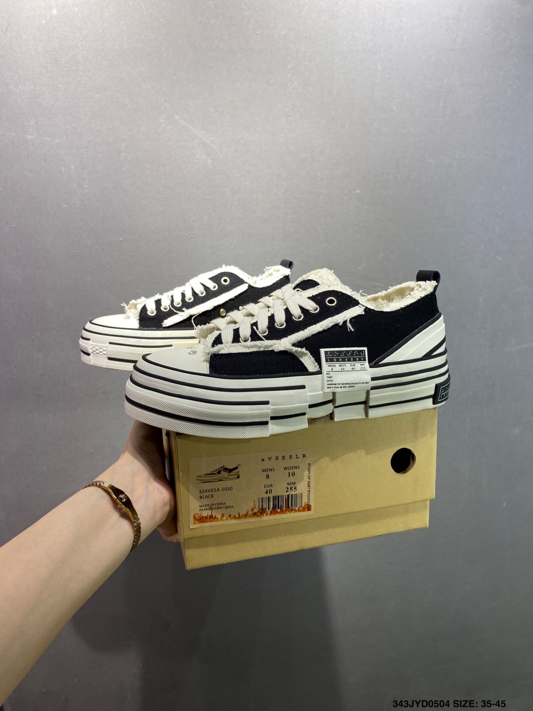 xVESSEL Peace by Piece High-Top Canvas Sneakers - White/Black Fringe 10 i1746289602016 2985 0 8