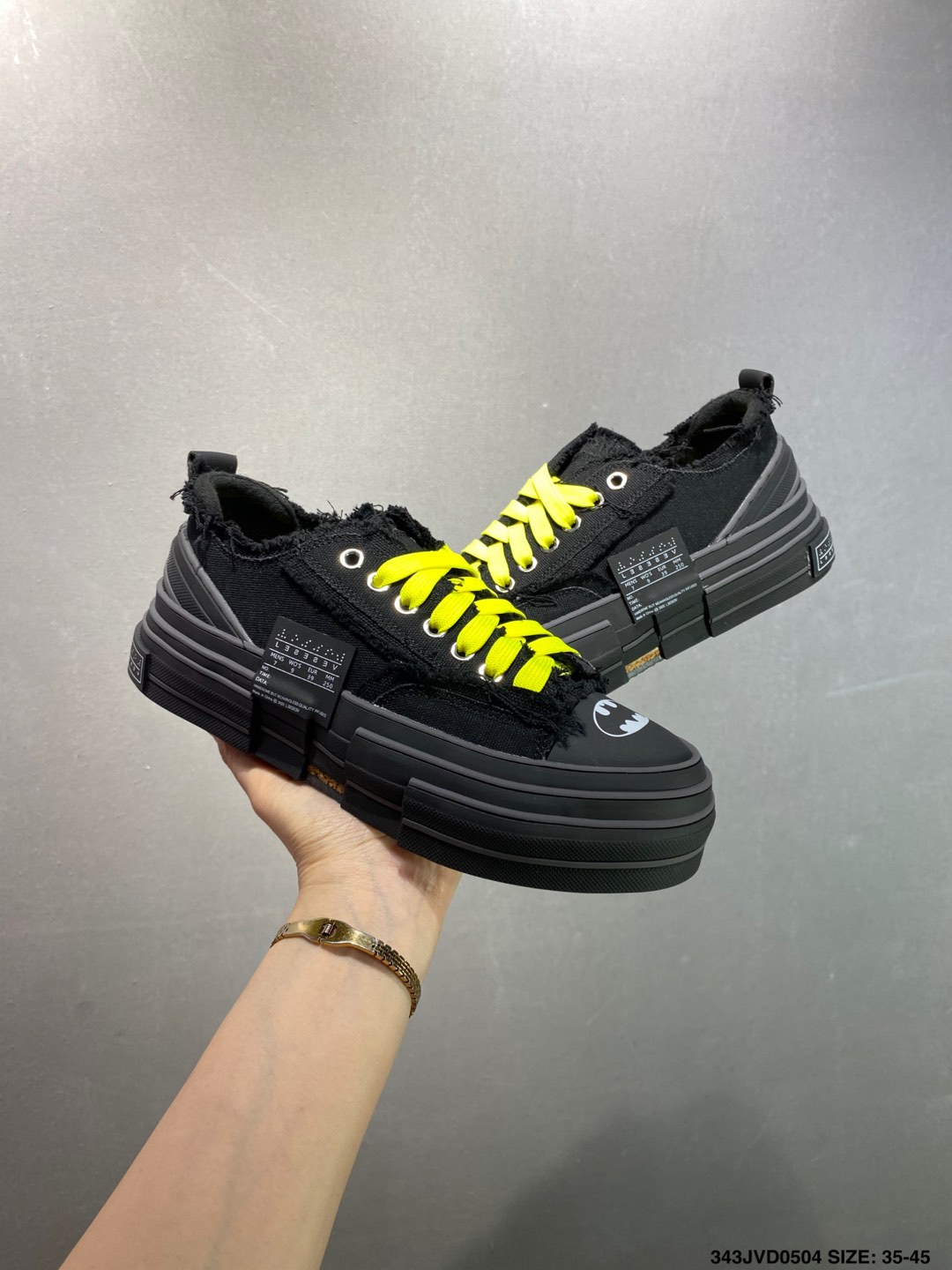 xVESSEL Peace by Piece Black Canvas Deconstructed Platform Sneakers 9 i1746289639579 5189 0 7