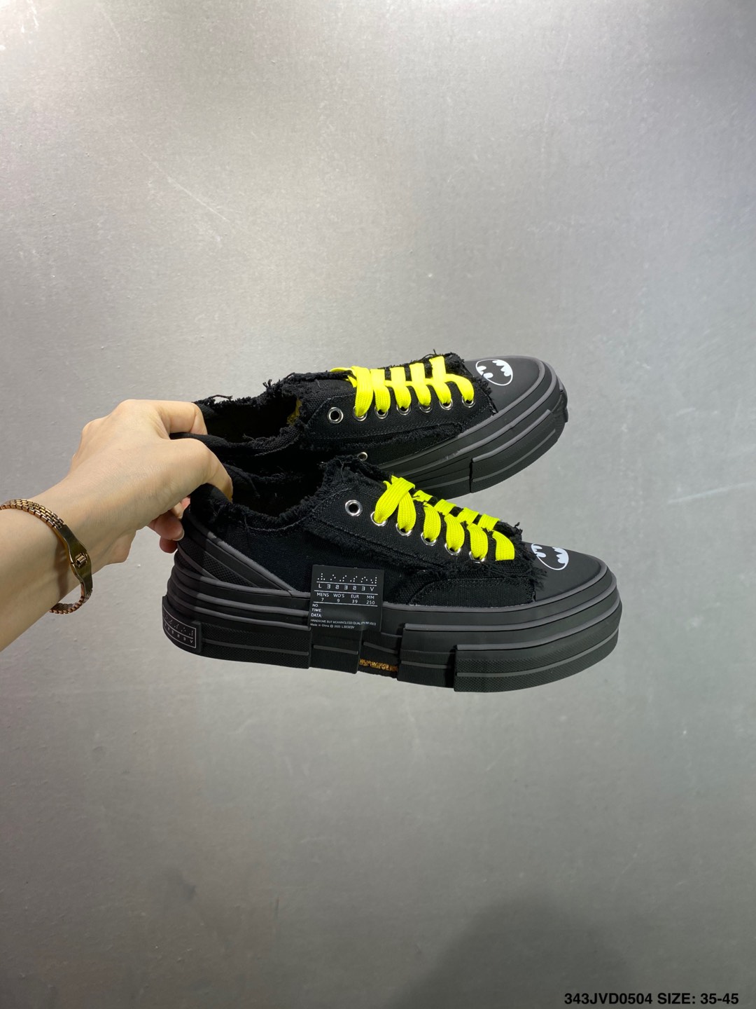 xVESSEL Peace by Piece Black Canvas Deconstructed Platform Sneakers 10 i1746289639643 779 0 8