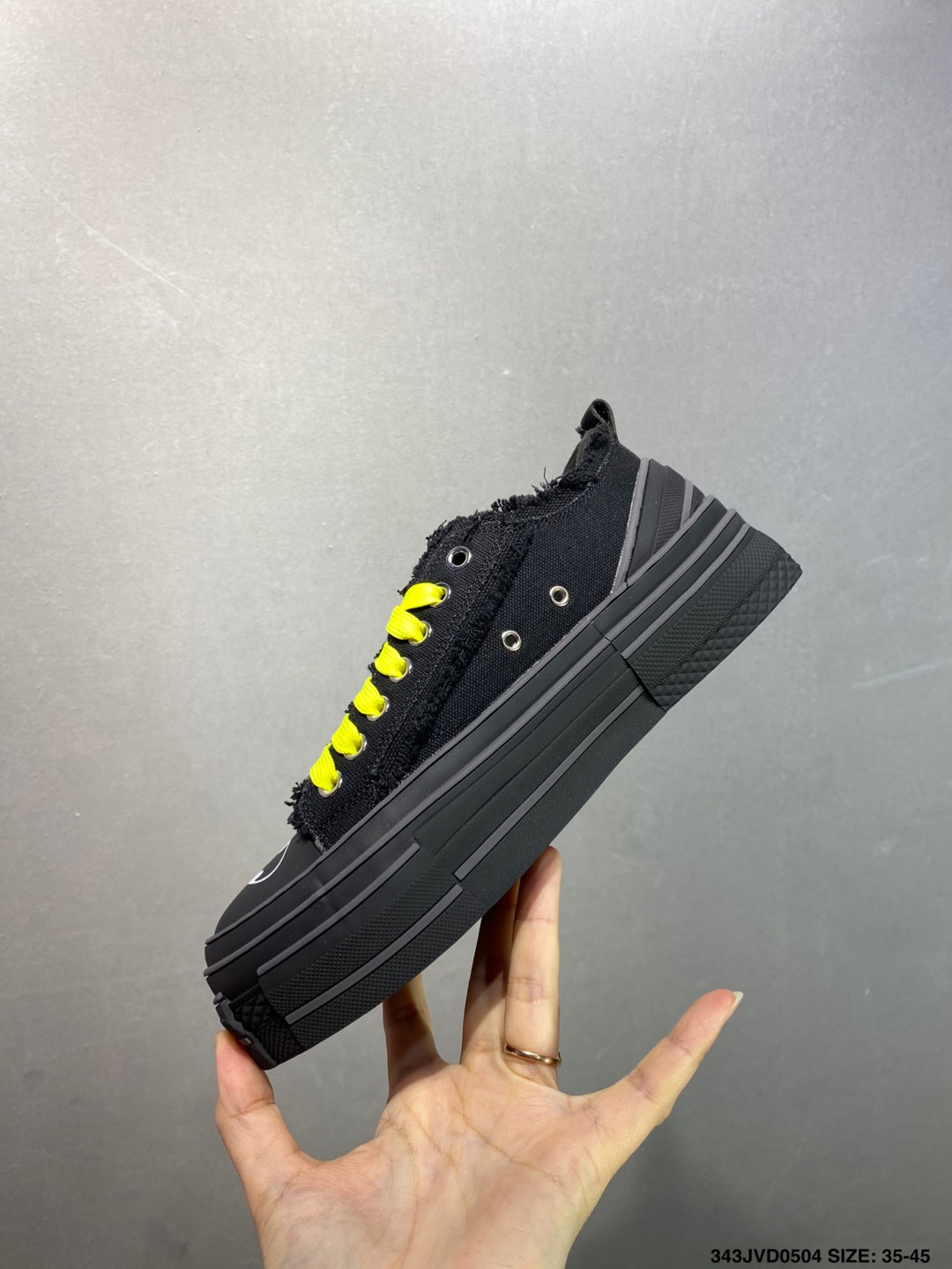 xVESSEL Peace by Piece Black Canvas Deconstructed Platform Sneakers 4 i1746289639769 9183 0 2