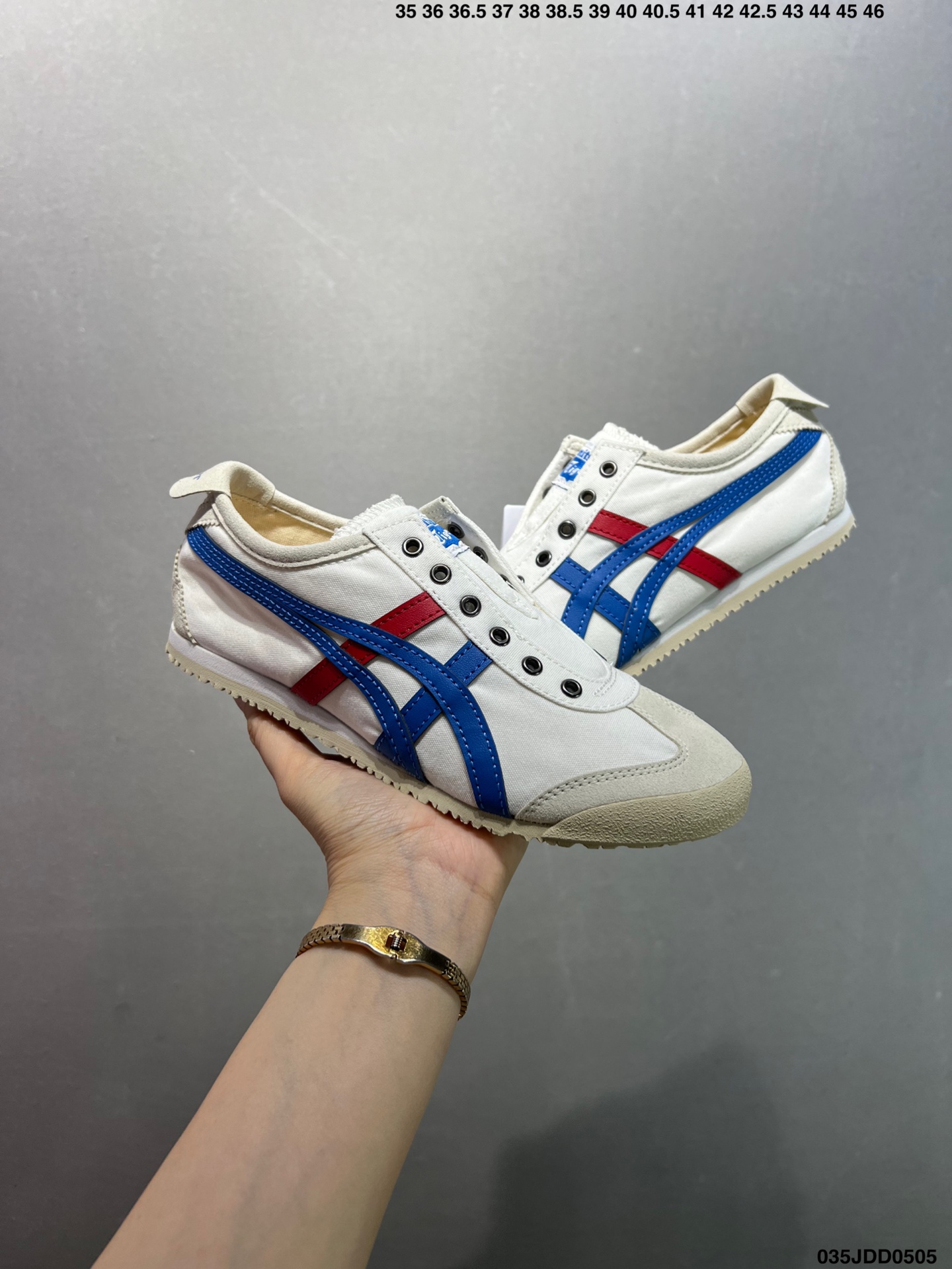 Onitsuka Tiger Mexico 66 Classic Retro Running Shoes in White/Blue/Red 9 i1746375297345 7488 0 7