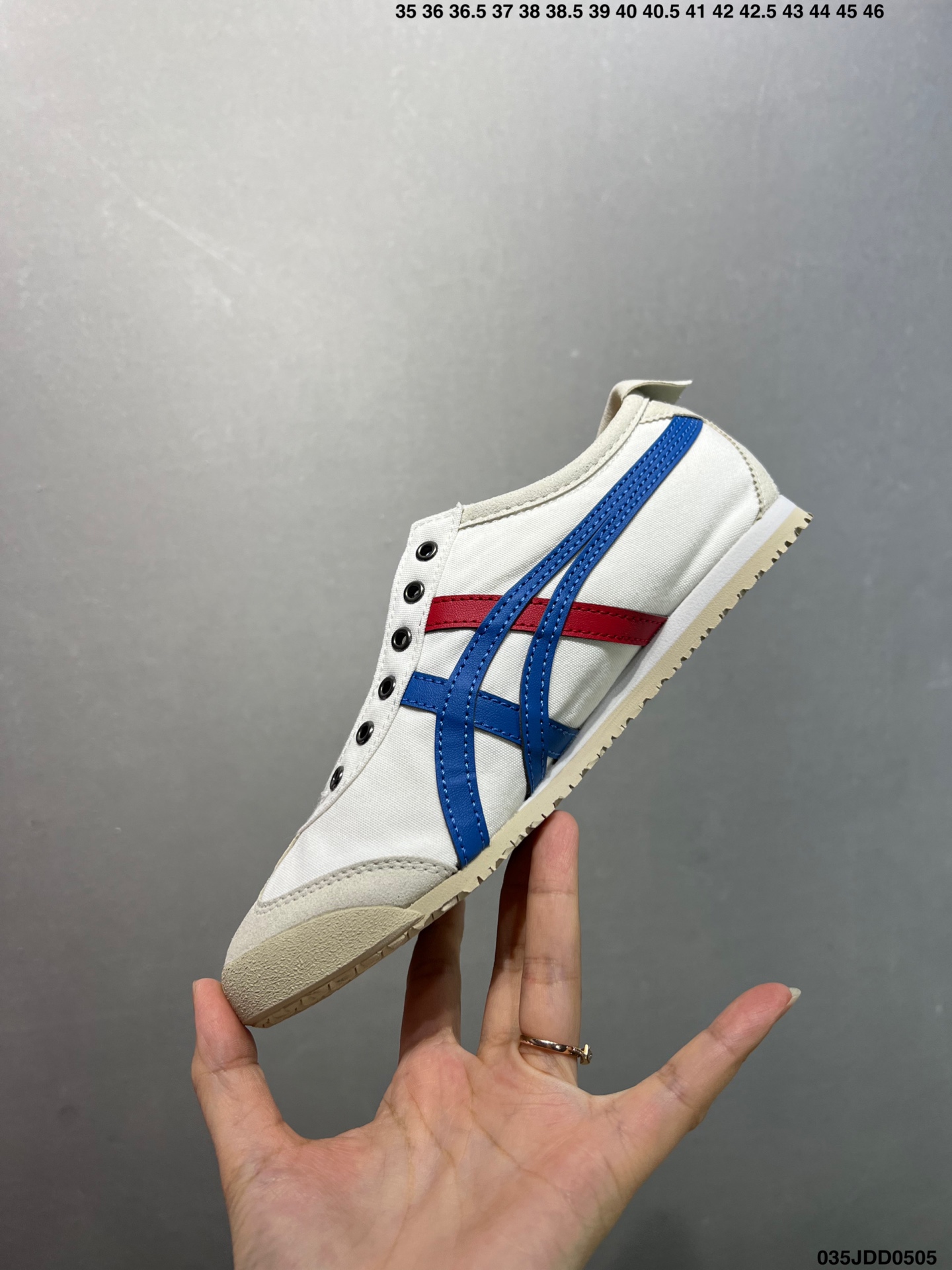 Onitsuka Tiger Mexico 66 Classic Retro Running Shoes in White/Blue/Red 4 i1746375297373 5092 0 2