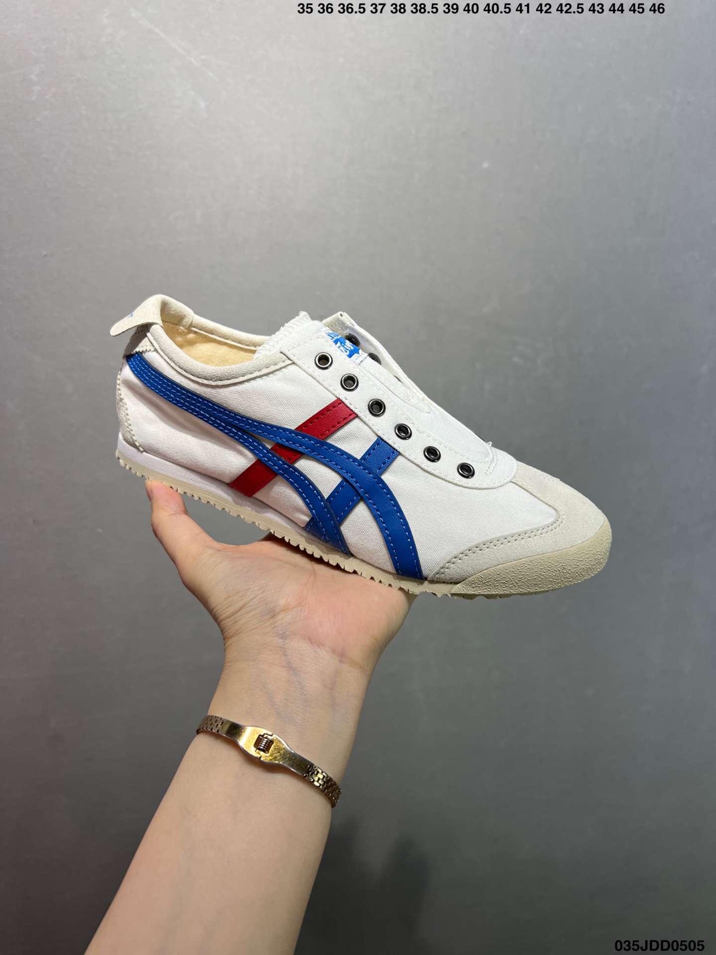 Onitsuka Tiger Mexico 66 Classic Retro Running Shoes in White/Blue/Red 3 i1746375297382 8135 0 1