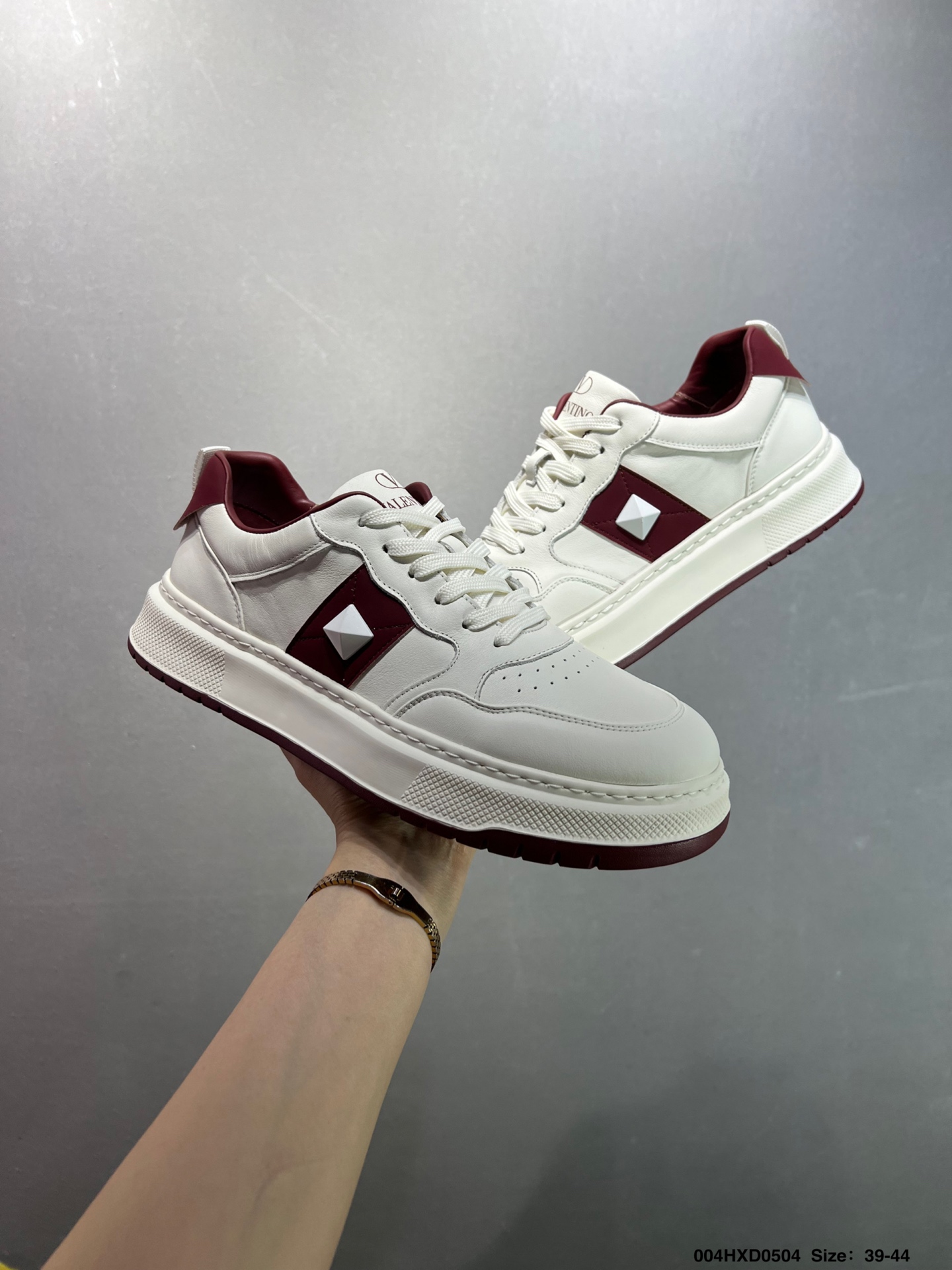 Valentino Rockstud Untitled White Leather Sneakers,Low-Top Casual Shoes 8 i1746375925645 639 0 7
