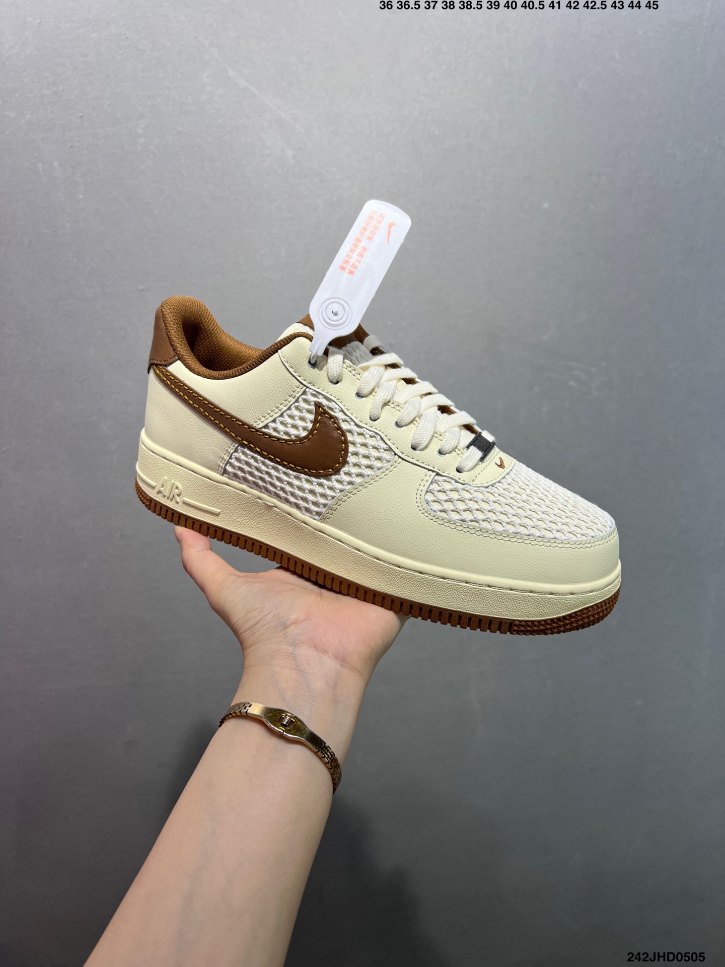 Nike Air Force 1 Low '07 Casual Sneakers - Cream/Brown Leather 3 i1746376476979 7762 0 1