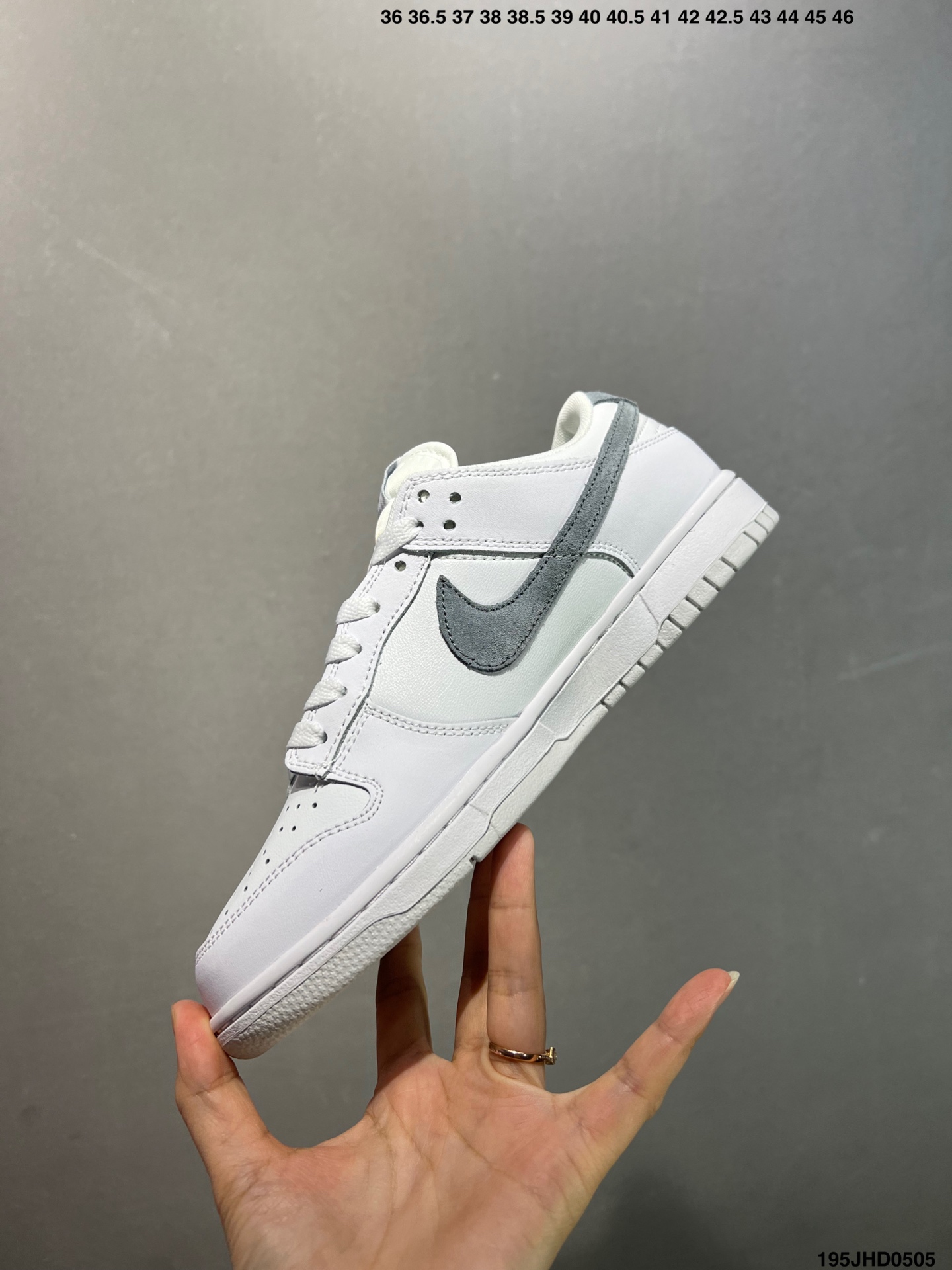 Nike Dunk Low White Grey Shoes IH0632-141, Premium Leather 4 i1746377719285 7663 0 2
