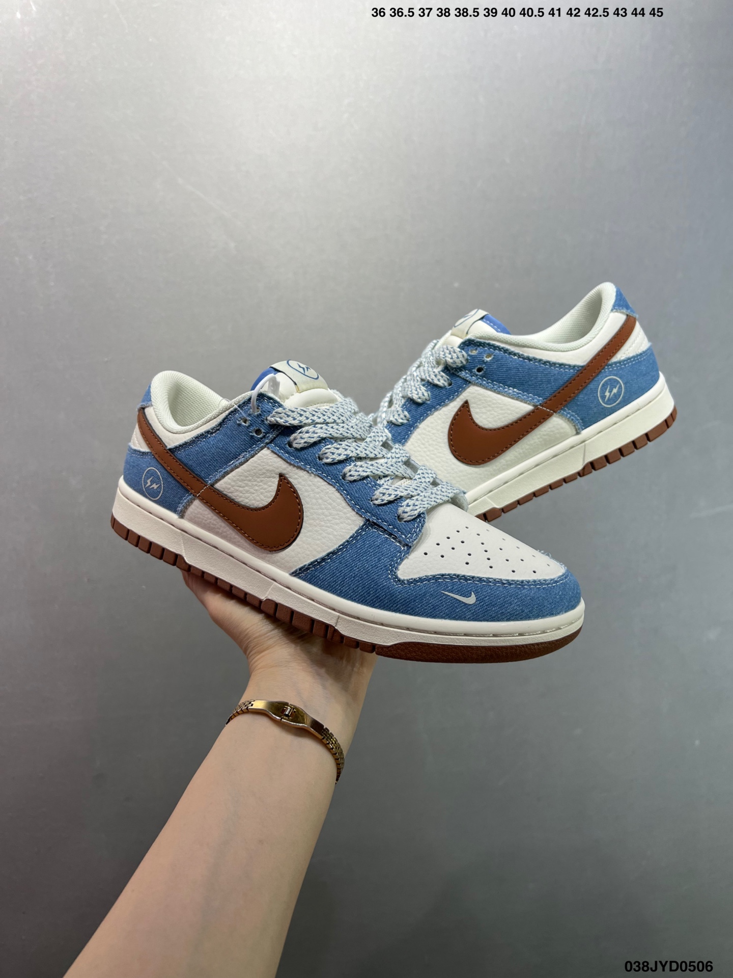 Nike Air Jordan 1 Low Supreme: Blue & White Authentic Leather Sneakers 5 i1746461366558 4078 0 7
