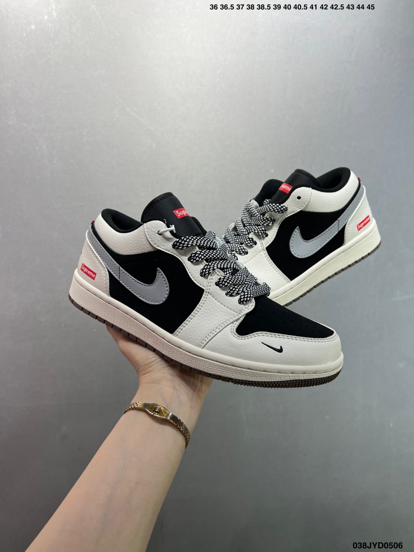 Nike Air Jordan 1 Low Supreme: Blue & White Authentic Leather Sneakers 6 i1746461390892 6214 0 7