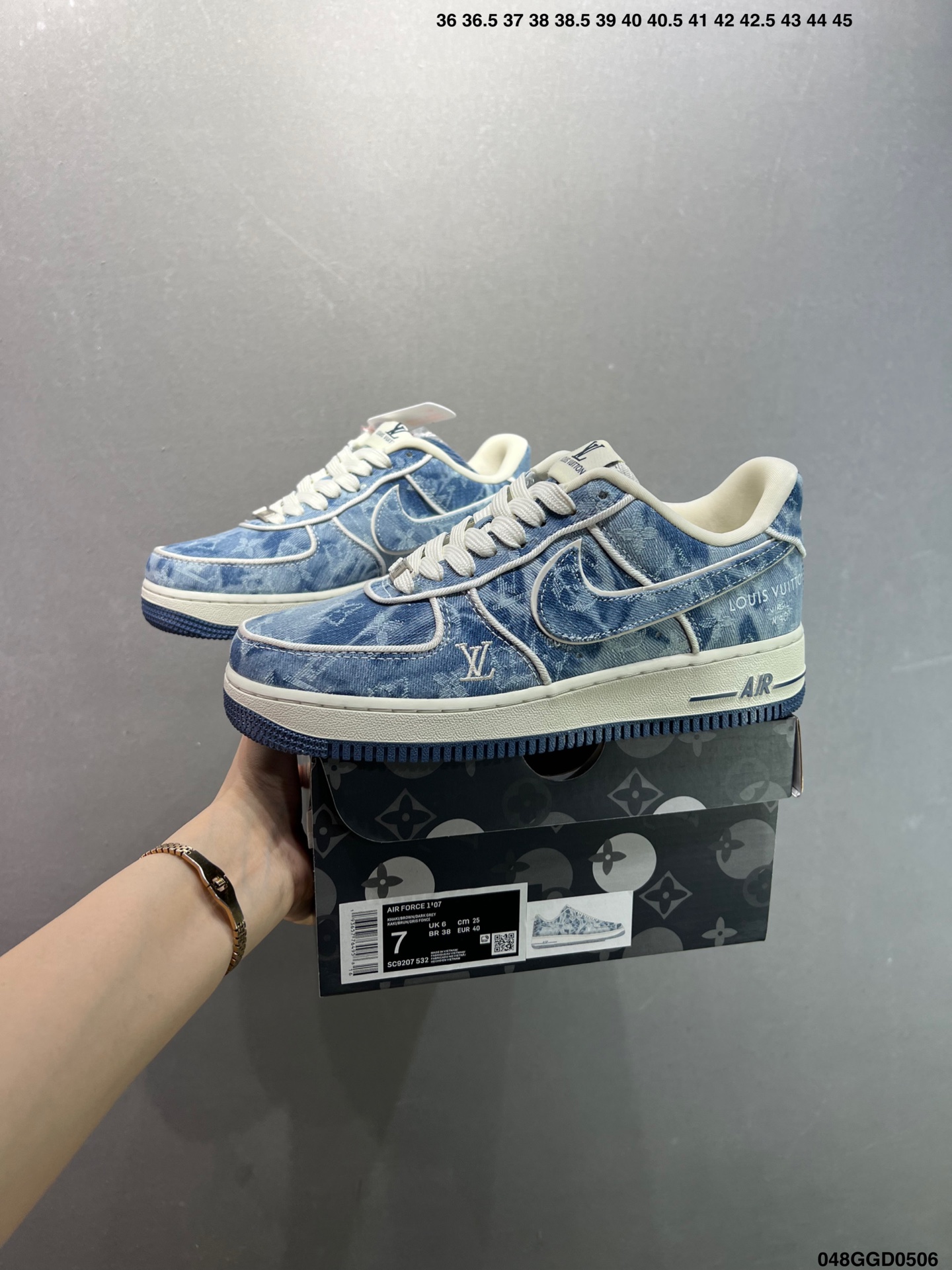 Nike Air Force 1 Low '07 Louis Vuitton Denim Custom Sneakers 10 i1746466676605 7734 0 8