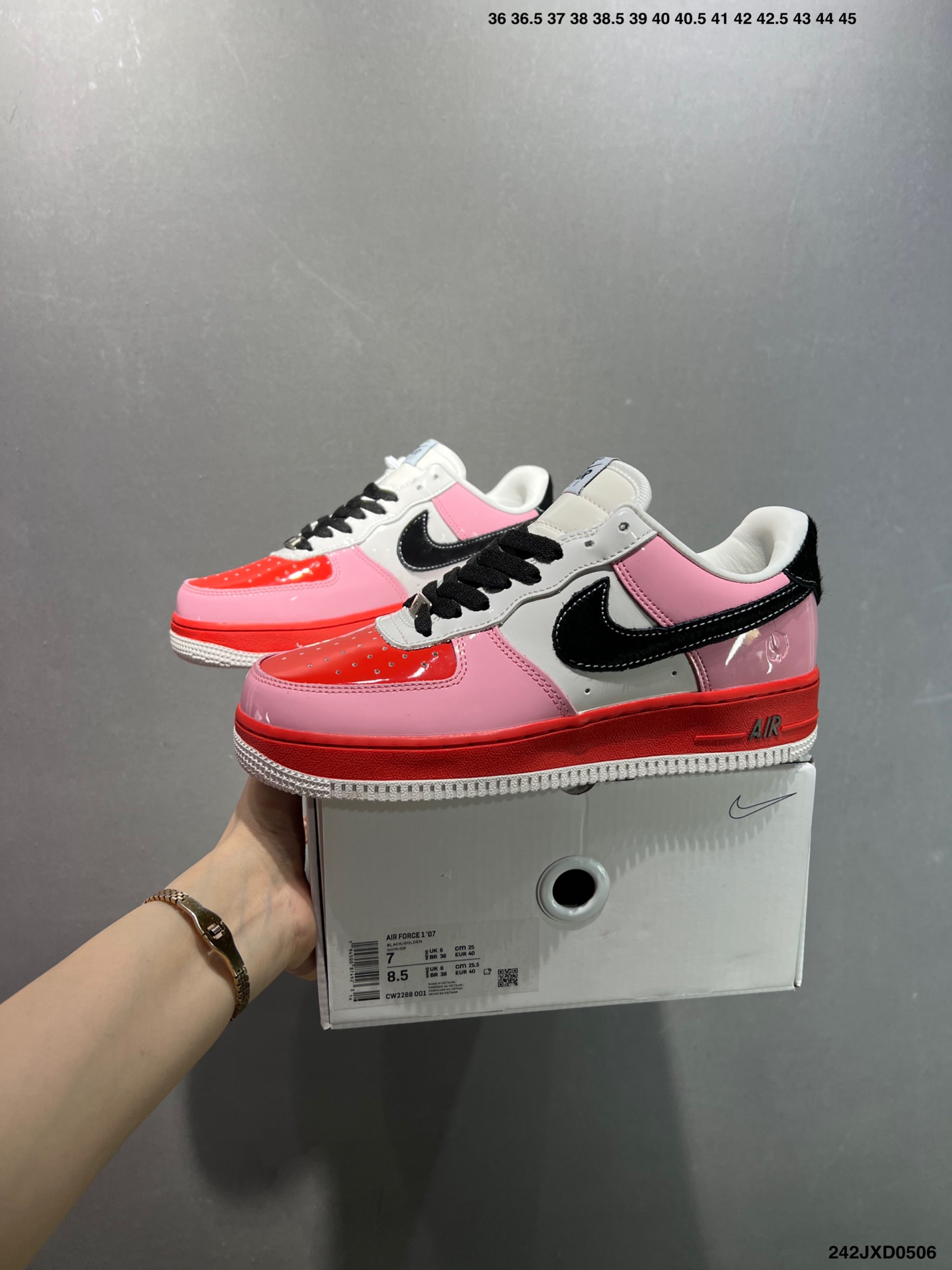 Nike Air Force 1 Low '07 Casual Sneakers - Pink/Red, Full-Length Air Cushion 10 i1746466836823 1529 0 8