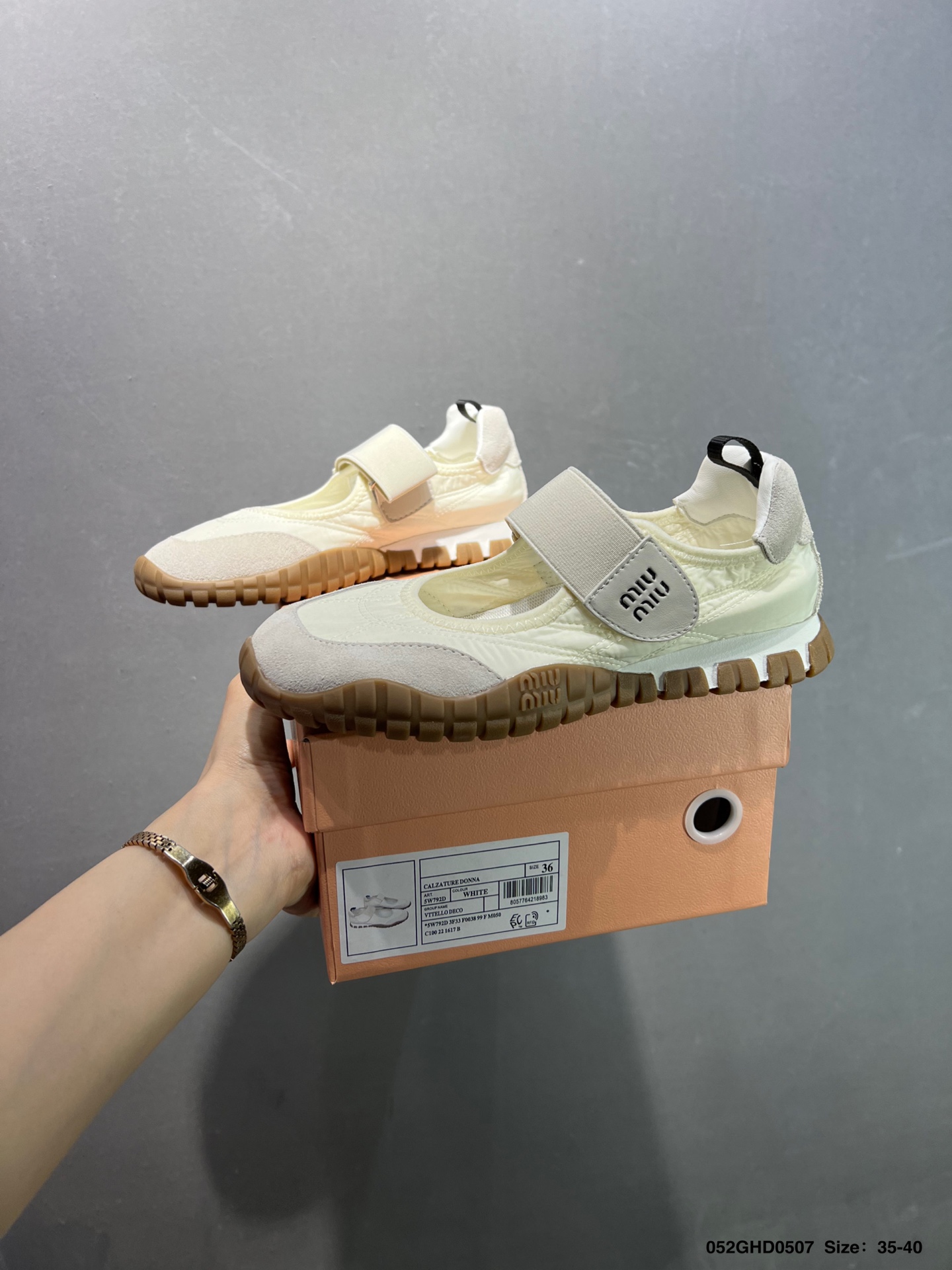 Miu Miu Women's White Canvas Cookie Sneakers with Logo Strap, Comfortable Urban Style 5 i1746547529651 2005 0 8