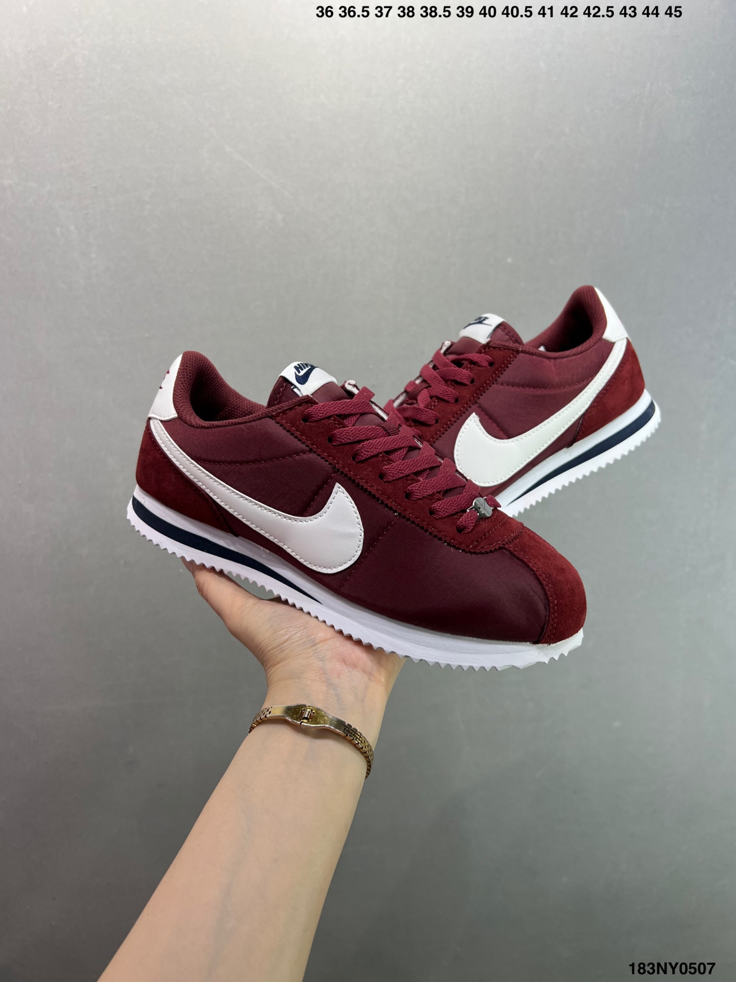 Nike Classic Cortez Burgundy/White Lightweight Comfortable Running Shoes DM4044-105 9 i1746548162861 5089 0 7