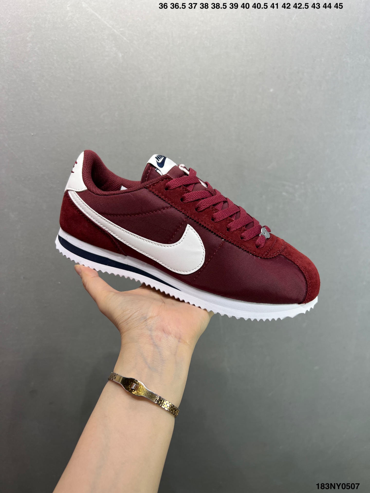Nike Classic Cortez Burgundy/White Lightweight Comfortable Running Shoes DM4044-105 3 i1746548162864 4478 0 1