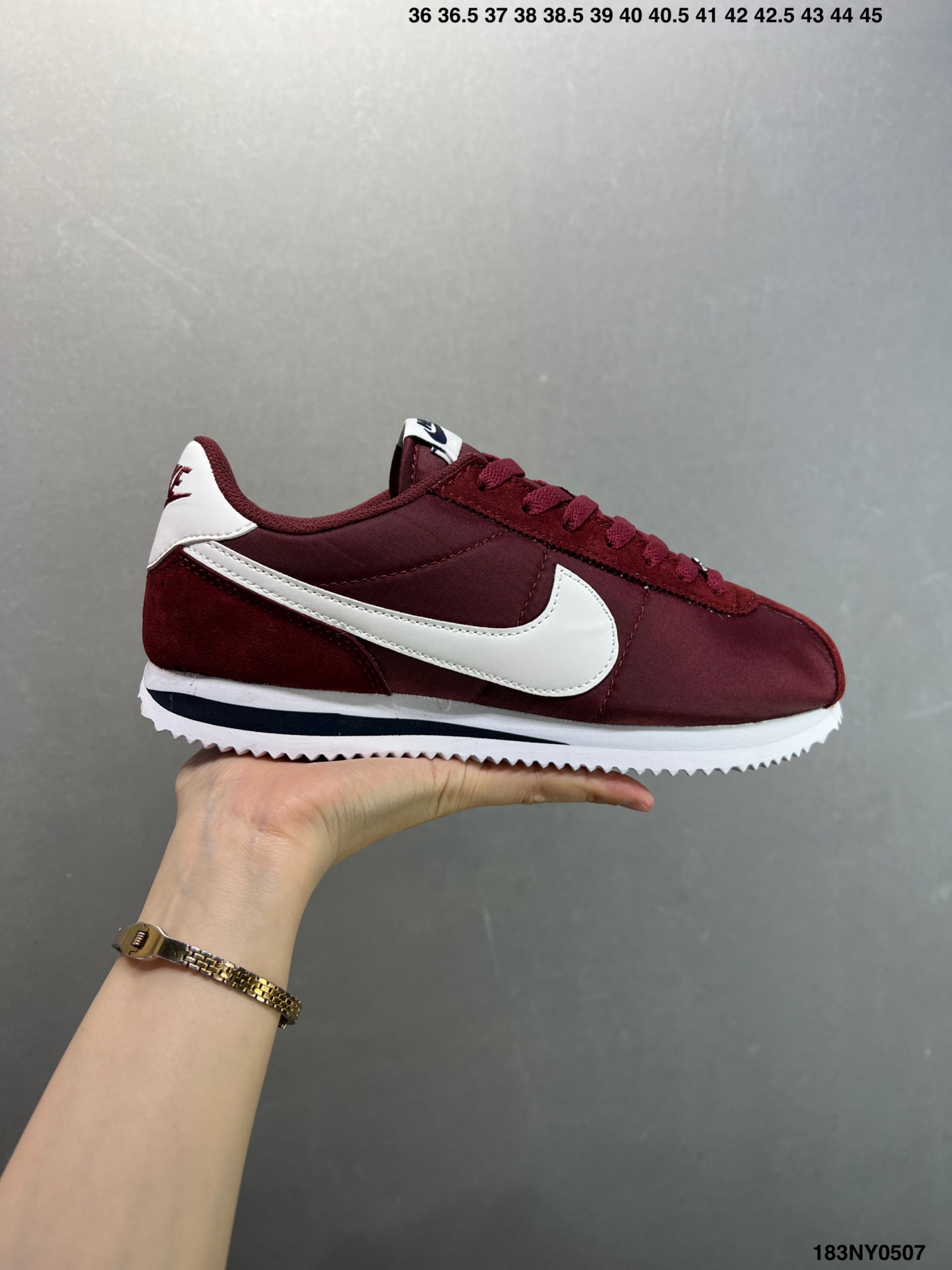 Nike Classic Cortez Burgundy/White Lightweight Comfortable Running Shoes DM4044-105 2 i1746548164632 9966 0 0