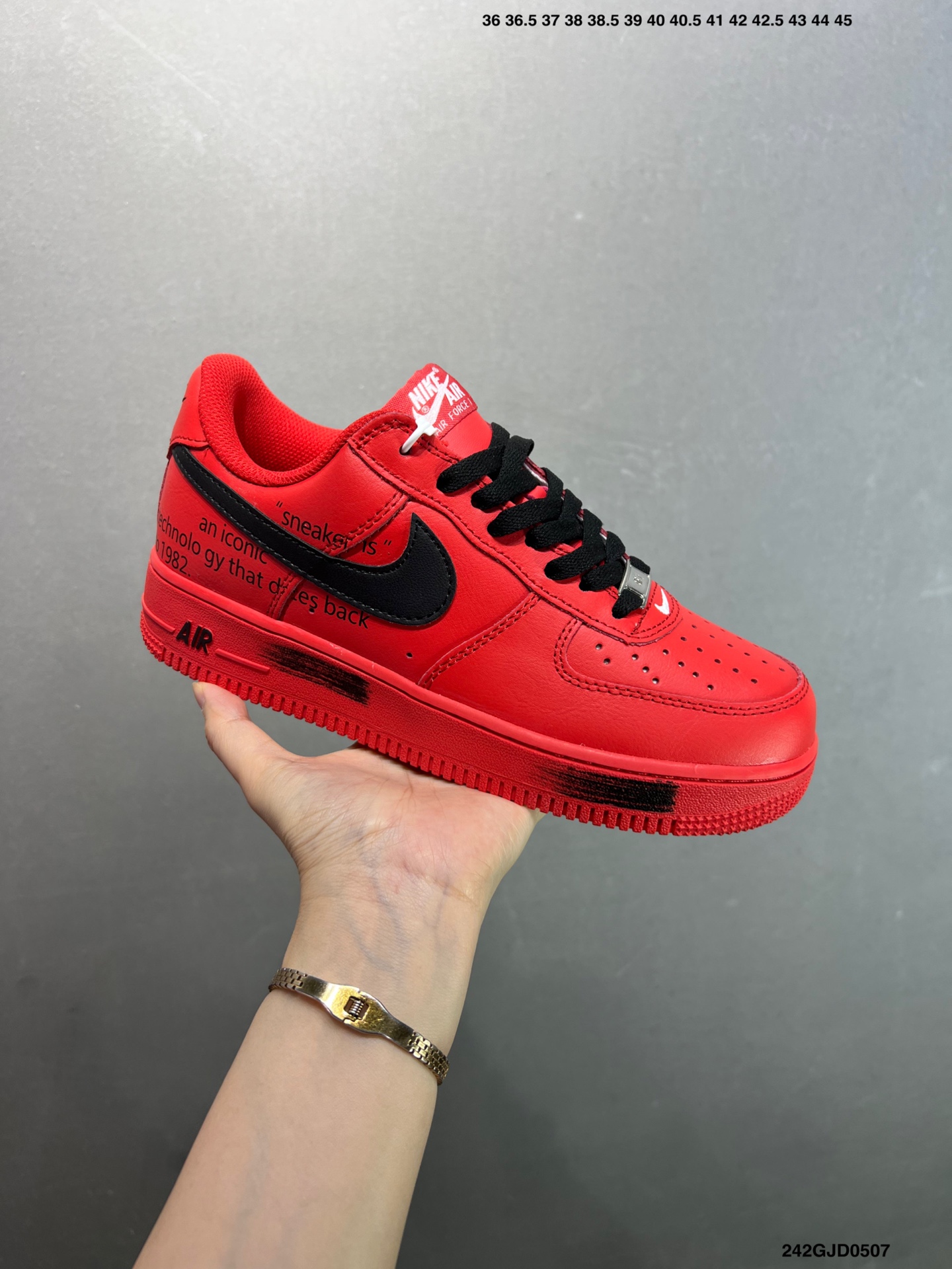 Nike Air Force 1 Low '82 Red/Black Sneakers Men's Size 8 - Size 11 3 i1746548525586 1386 0 1
