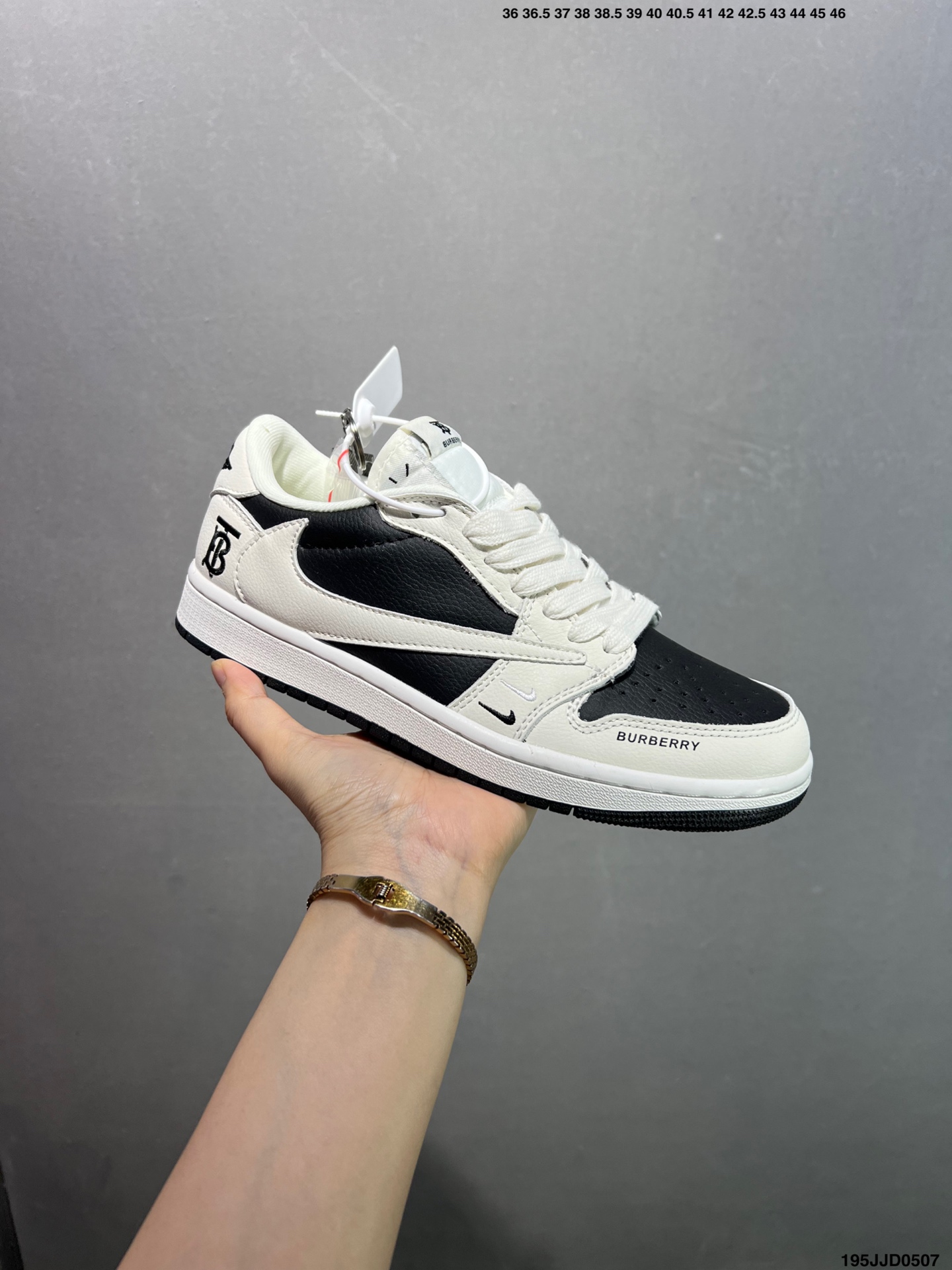 Burberry x Air Jordan 1 Low Black/White Leather Sneakers for Men and Women 3 i1746548619336 660 0 1