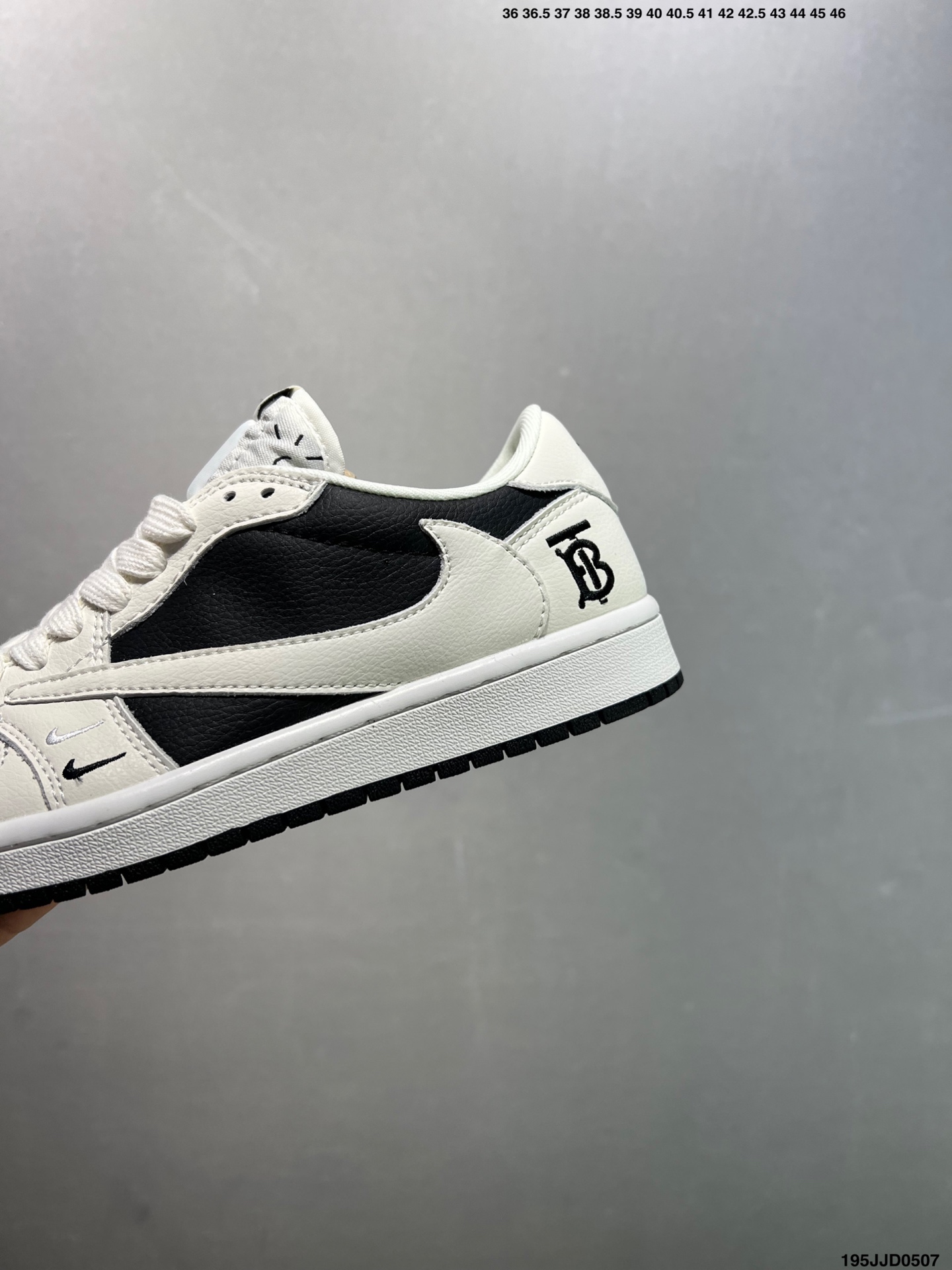 Burberry x Air Jordan 1 Low Black/White Leather Sneakers for Men and Women 7 i1746548619346 1782 0 5