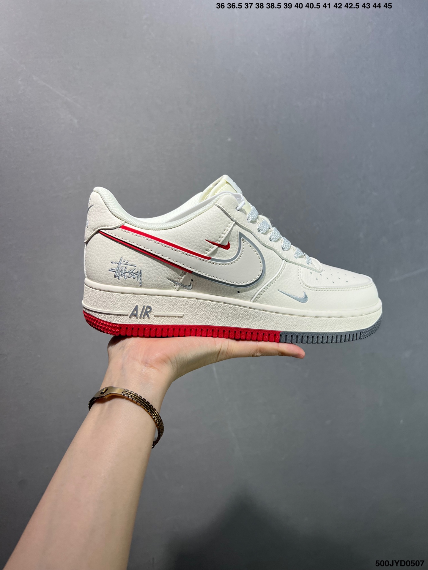 Nike Air Force 1 Low Stussy Collab Cream Red Bottom Men's Sneakers 2 i1746548657254 7916 0 0