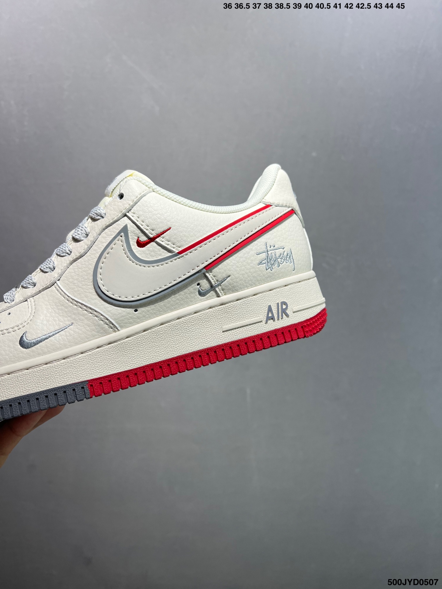 Nike Air Force 1 Low Stussy Collab Cream Red Bottom Men's Sneakers 7 i1746548657280 3768 0 5