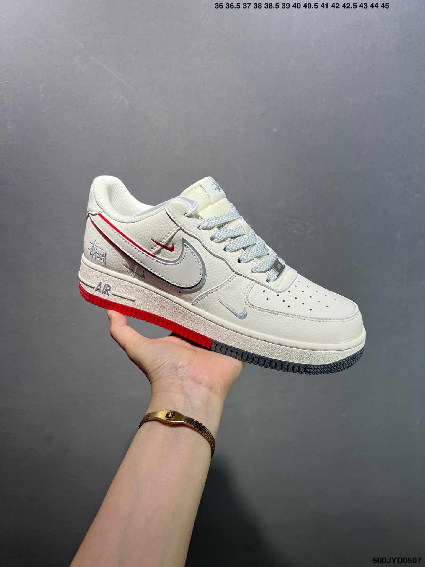Nike Air Force 1 Low Stussy Collab Cream Red Bottom Men's Sneakers 3 i1746548657303 7491 0 1