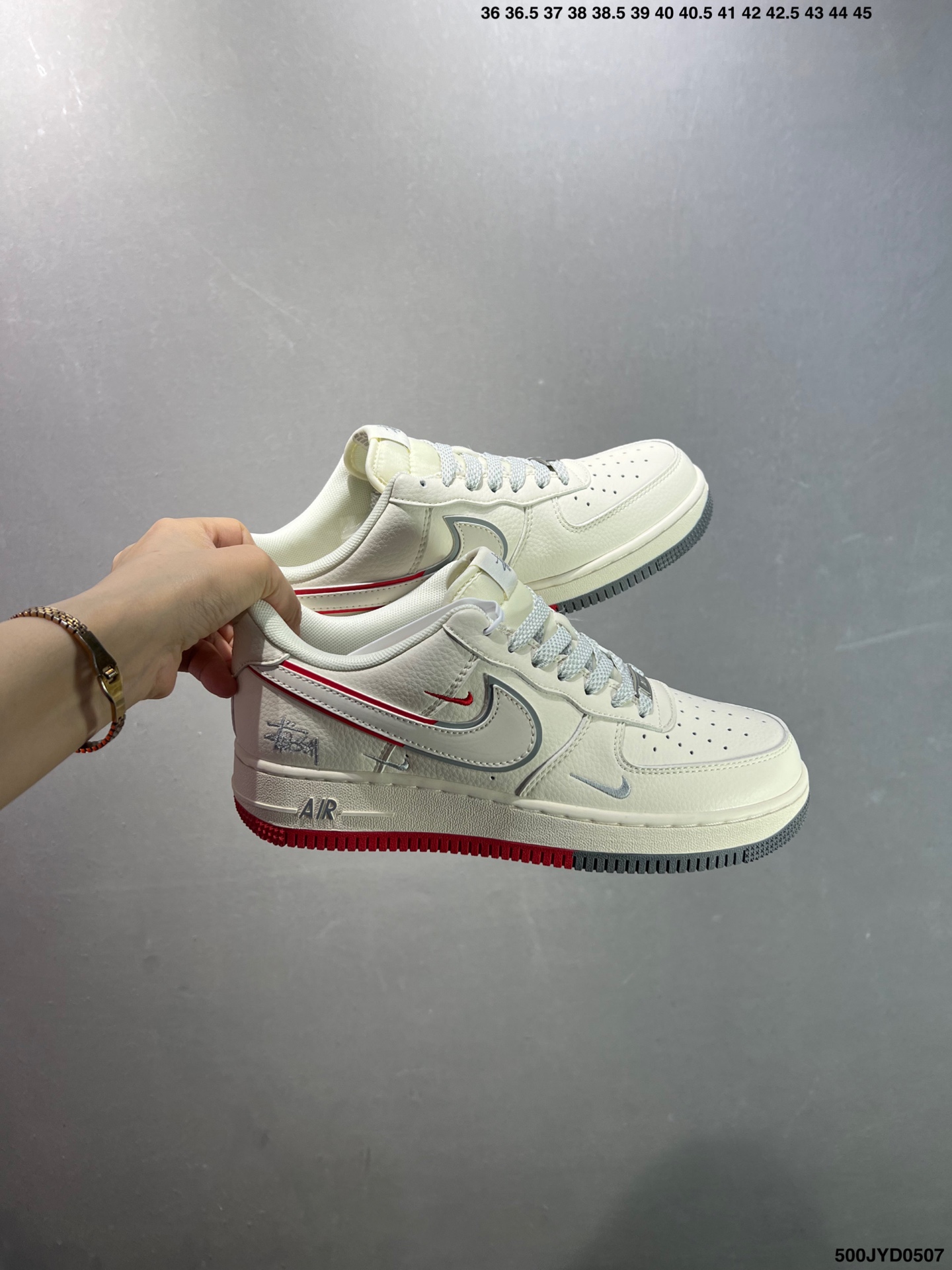 Nike Air Force 1 Low Stussy Collab Cream Red Bottom Men's Sneakers 10 i1746548659038 1630 0 8