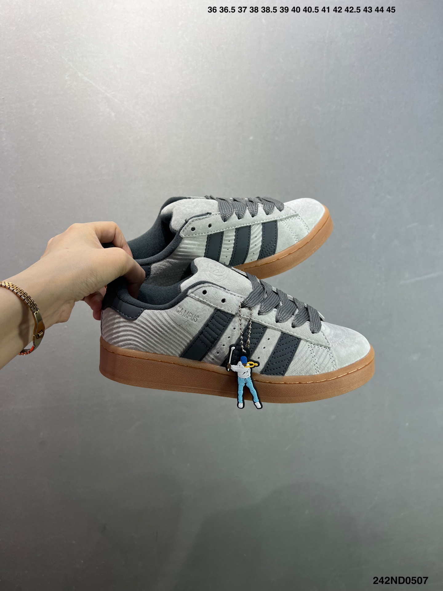 Adidas Originals Campus 00s: Classic Retro Low-Top Sneakers - Grey/Gum 10 i1746549714604 2924 0 8