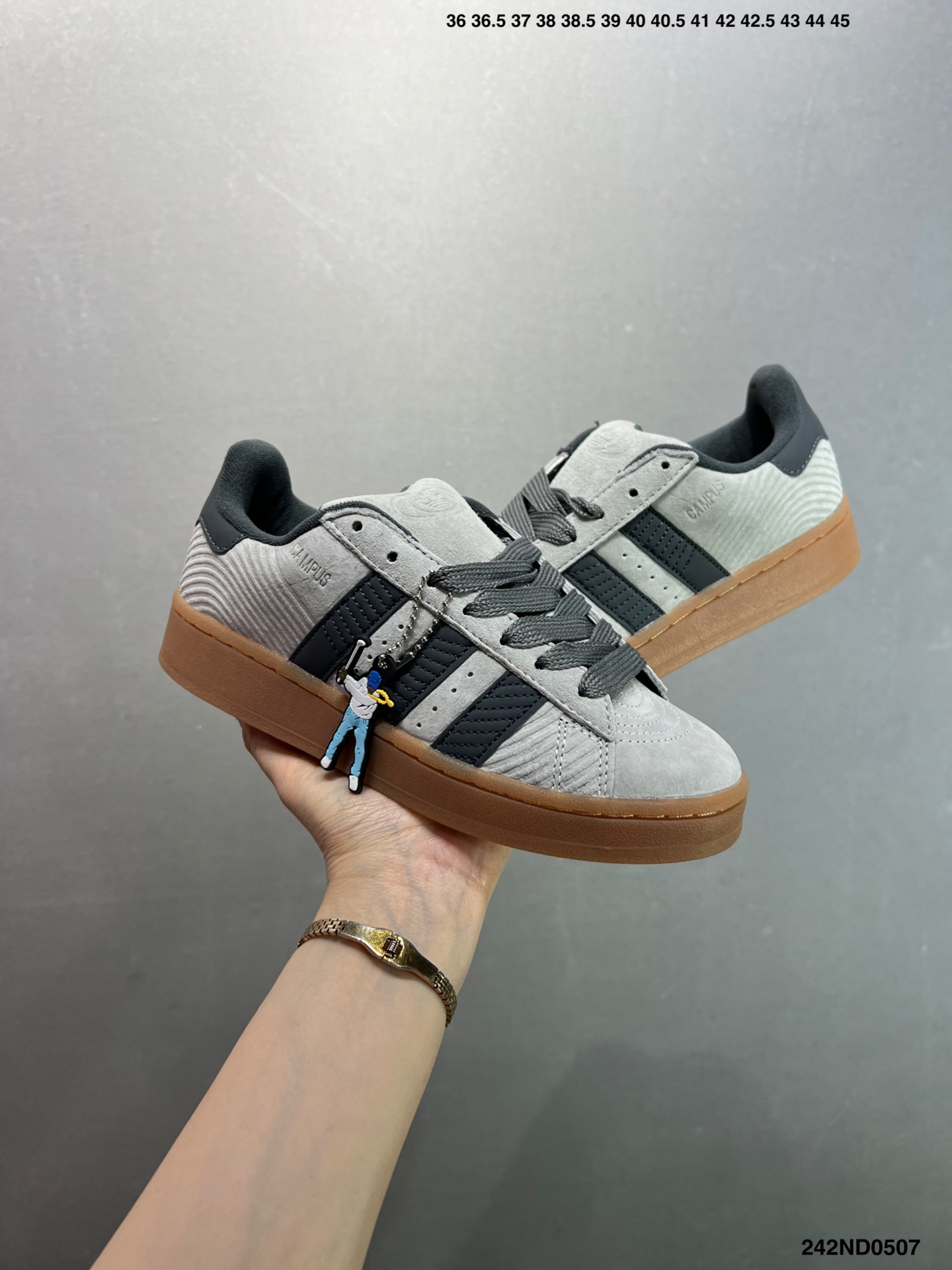 Adidas Originals Campus 00s: Classic Retro Low-Top Sneakers - Grey/Gum 9 i1746549716324 3509 0 7