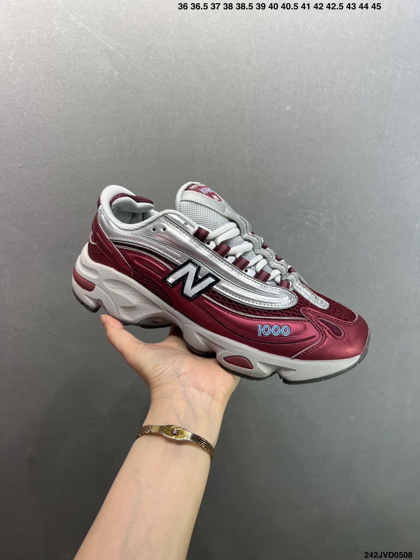 New Balance 1000 Retro Running Shoes - Burgundy and Silver, Low Top 2 i1746636765942 6339 0 1