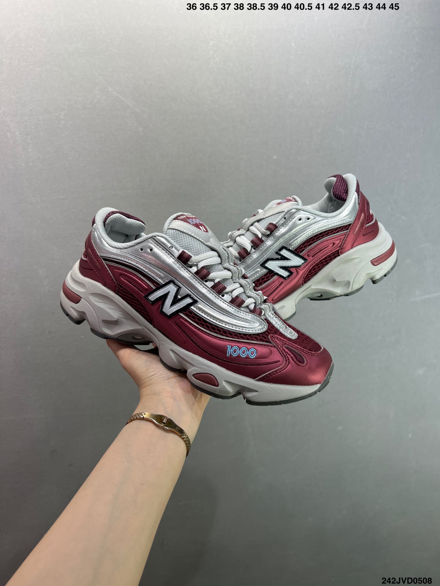 New Balance 1000 Retro Running Shoes - Burgundy and Silver, Low Top 4 i1746636769293 2662 0 7