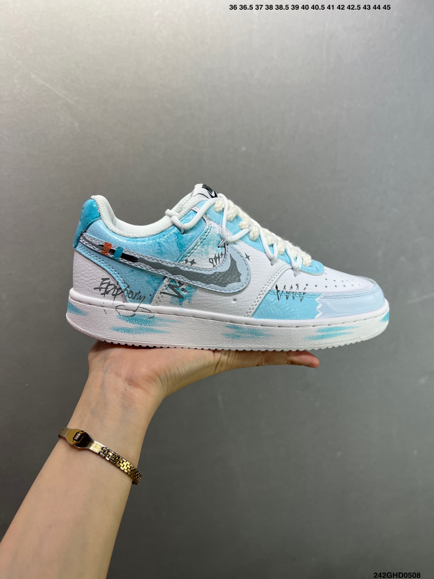Nike Court Vision Low 'Phantom Cross' Graffiti Sneakers - Custom Style 2 i1746638337665 5069 0 0