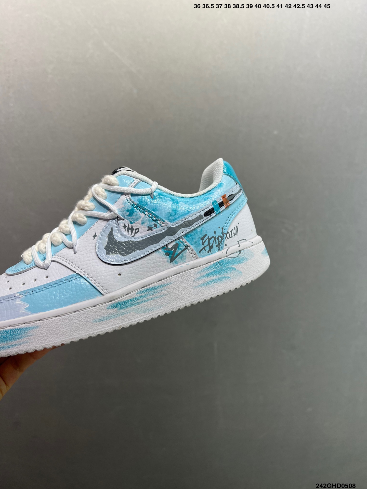 Nike Court Vision Low 'Phantom Cross' Graffiti Sneakers - Custom Style 7 i1746638337701 9939 0 5