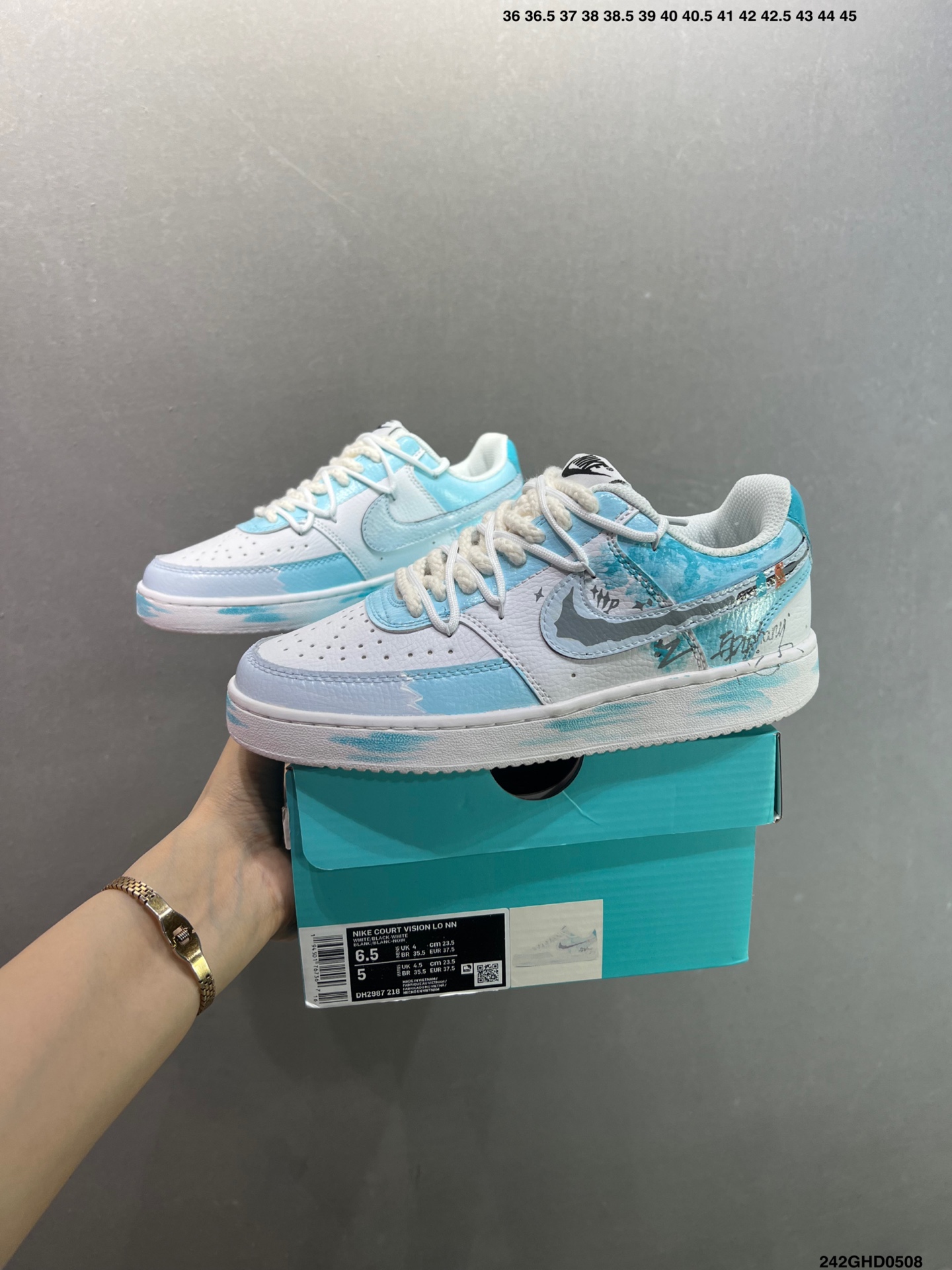 Nike Court Vision Low 'Phantom Cross' Graffiti Sneakers - Custom Style 10 i1746638339473 9811 0 8