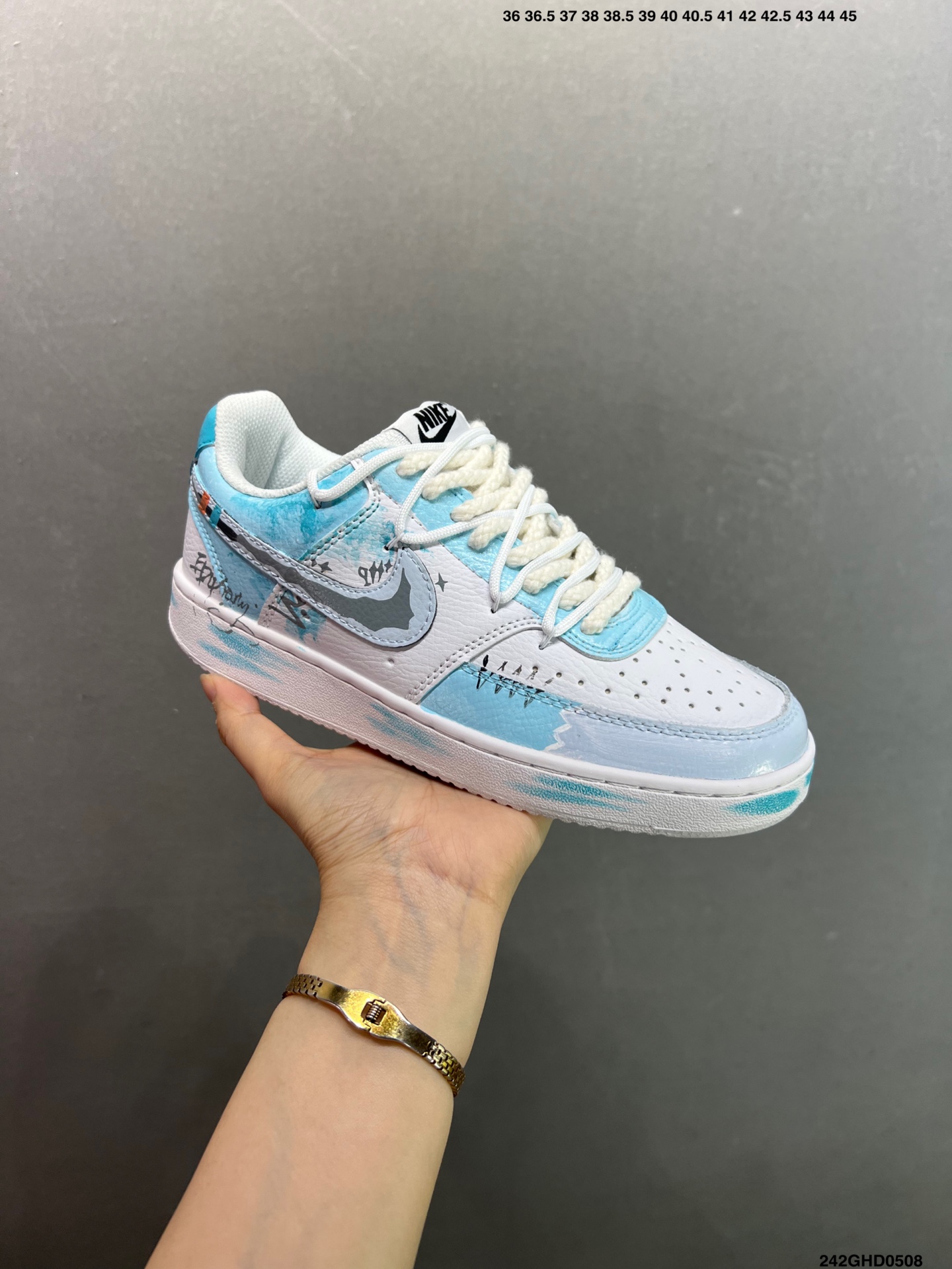 Nike Court Vision Low 'Phantom Cross' Graffiti Sneakers - Custom Style 3 i1746638339489 1829 0 1