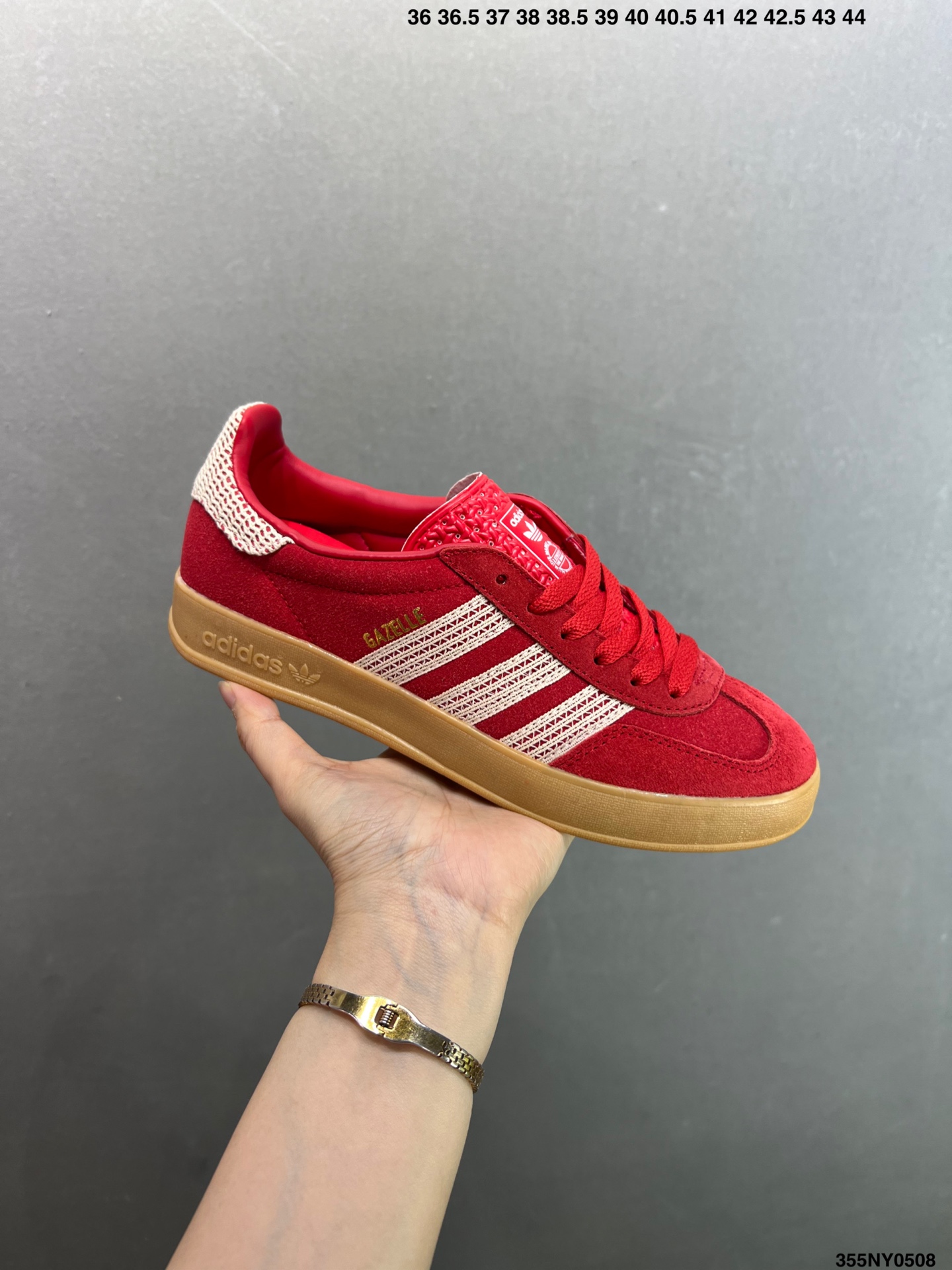 Adidas Originals Gazelle Indoor Casual Low-Top Sneakers - Red/Gum 3 i1746638614417 8703 0 1