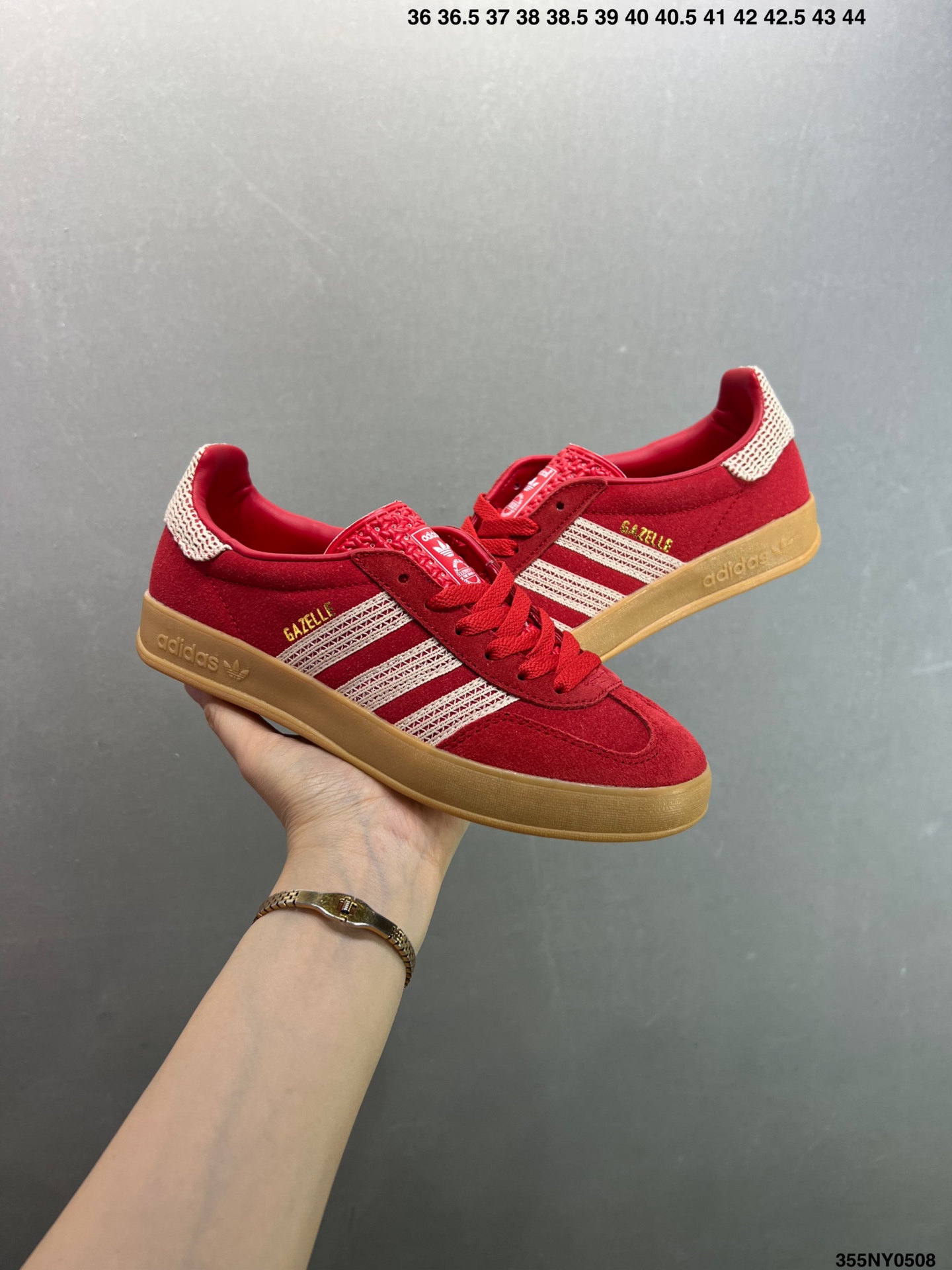 Adidas Originals Gazelle Indoor Casual Low-Top Sneakers - Red/Gum 9 i1746638617592 6479 0 7