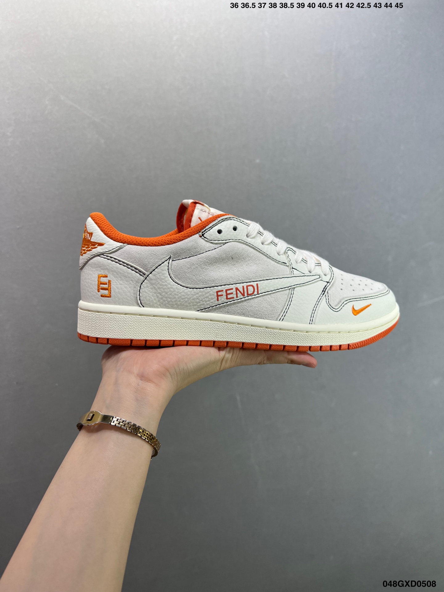 Nike Air Jordan 1 Low Fendi Custom White/Orange Retro Shoes 2 i1746638954844 1887 0 0