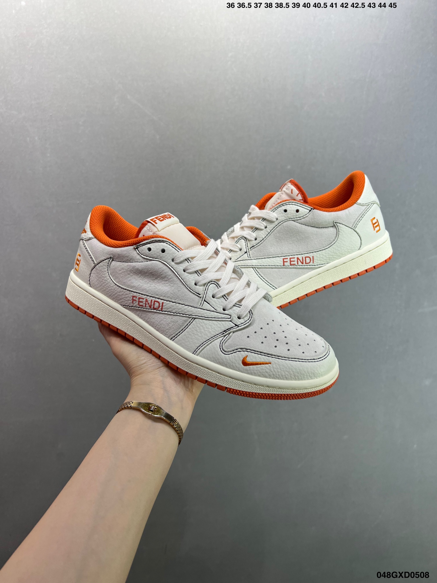 Nike Air Jordan 1 Low Fendi Custom White/Orange Retro Shoes 9 i1746638957441 8127 0 7